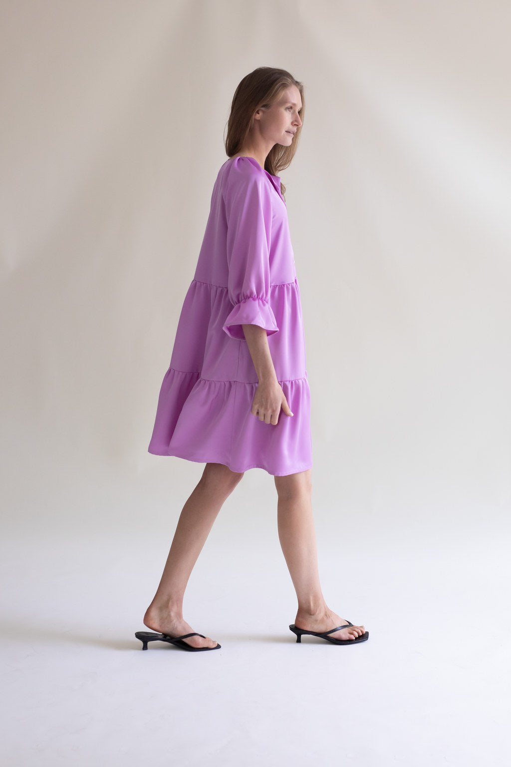 Gauhar mekko Ruffled Dress Fuchsia, vaalea lila