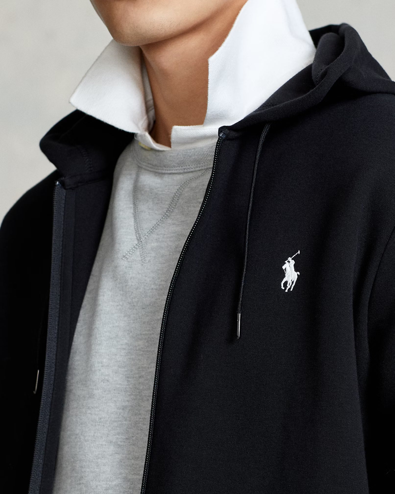 Polo Ralph Lauren Miesten Huppari, DOUBLE KNIT HOODIE FULL ZIP ATHLETIC Musta