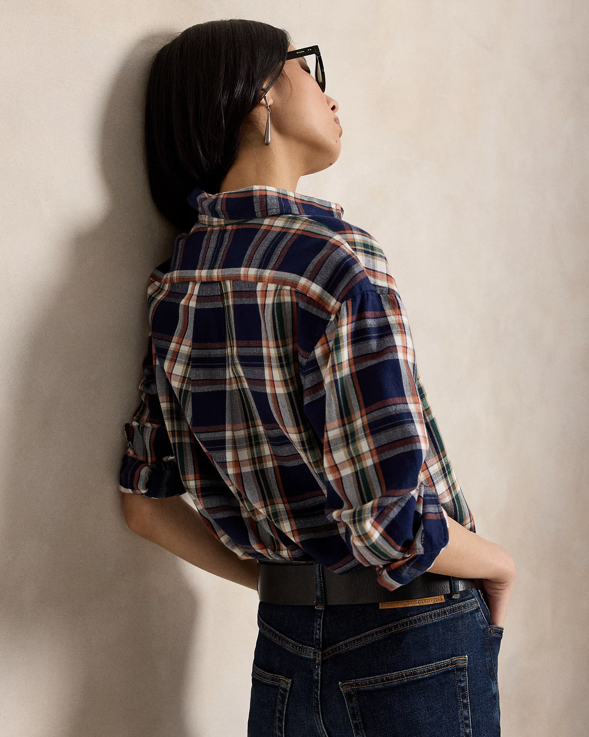 Polo Ralph Lauren naisten kauluspaita Relaxed Fit Plaid Cotton Shirt, sininen ruutu