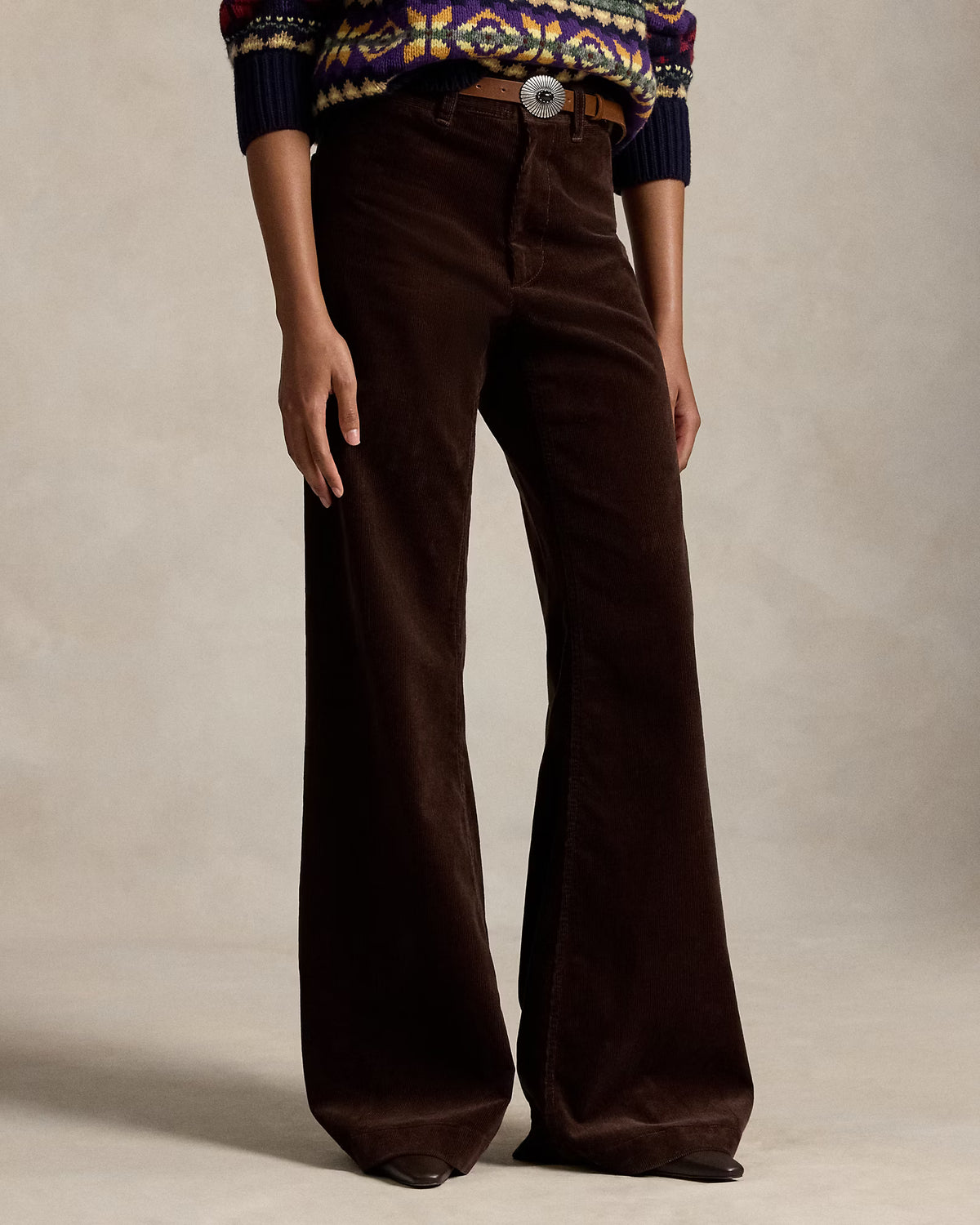 Polo Ralph Lauren naisten housut Woven Flare, tummanruskea