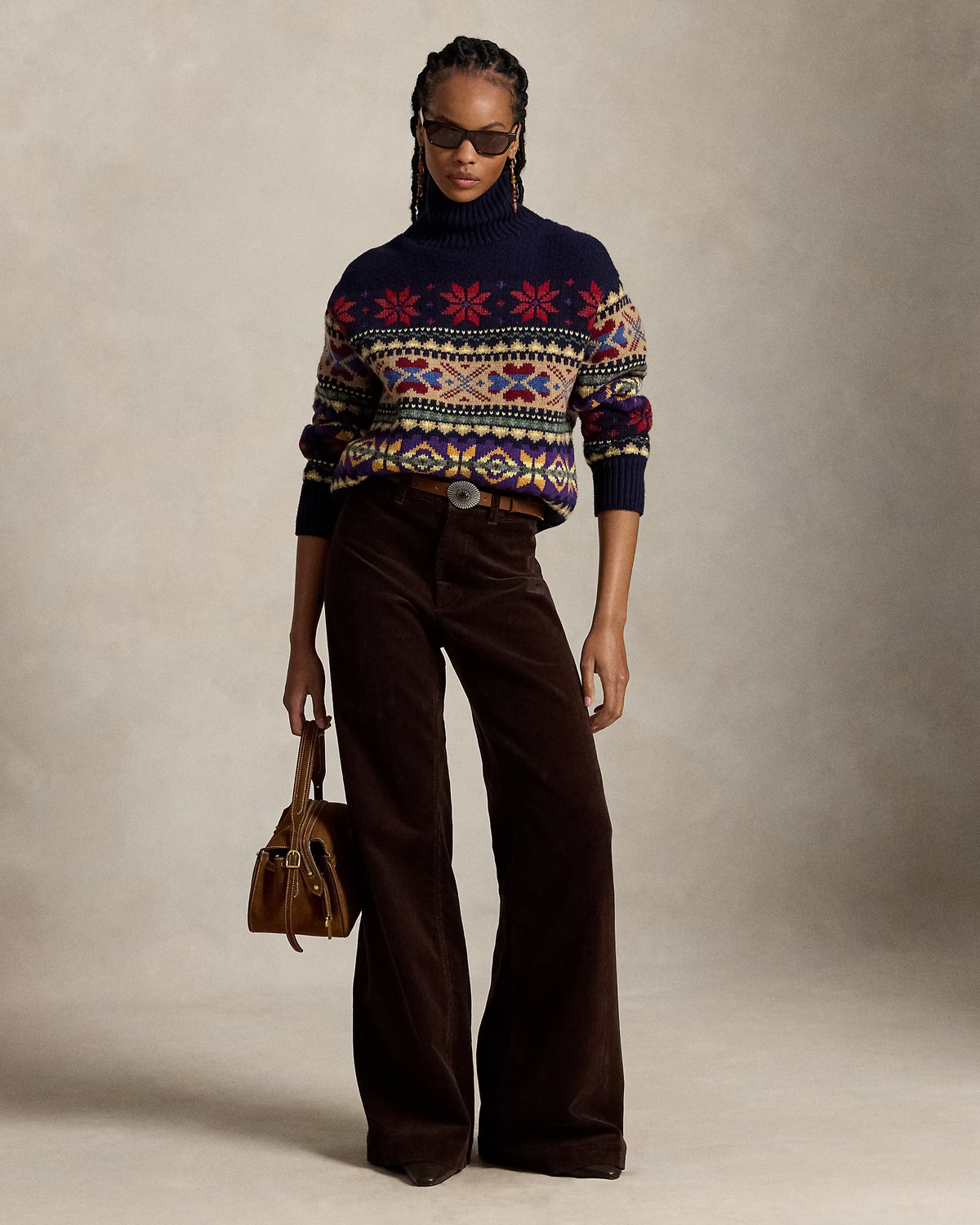 Polo Ralph Lauren naisten housut Woven Flare, tummanruskea