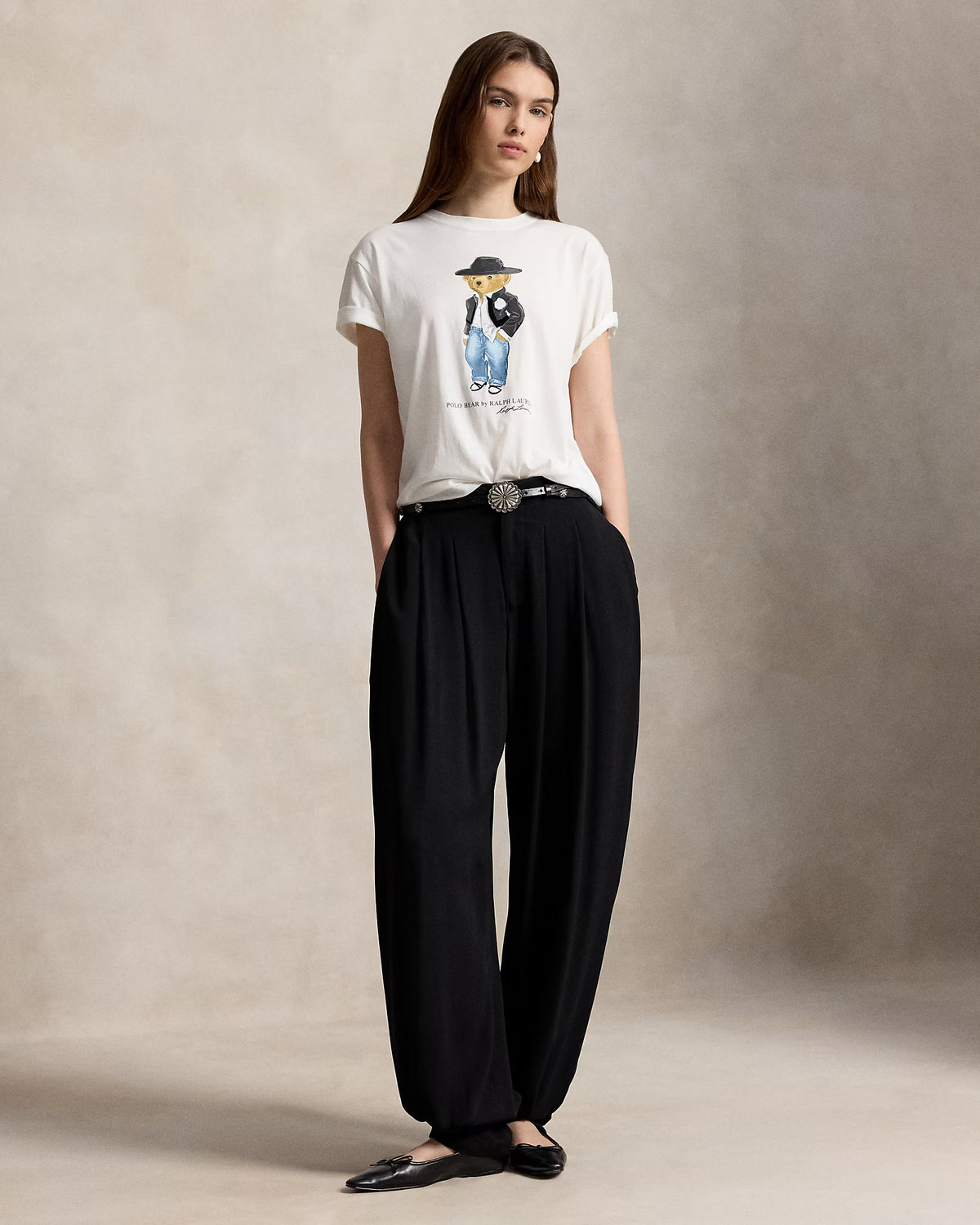 Polo Ralph Lauren naisten T-paita Holiday Polo Bear Cotton Jersey Tee, valkoinen