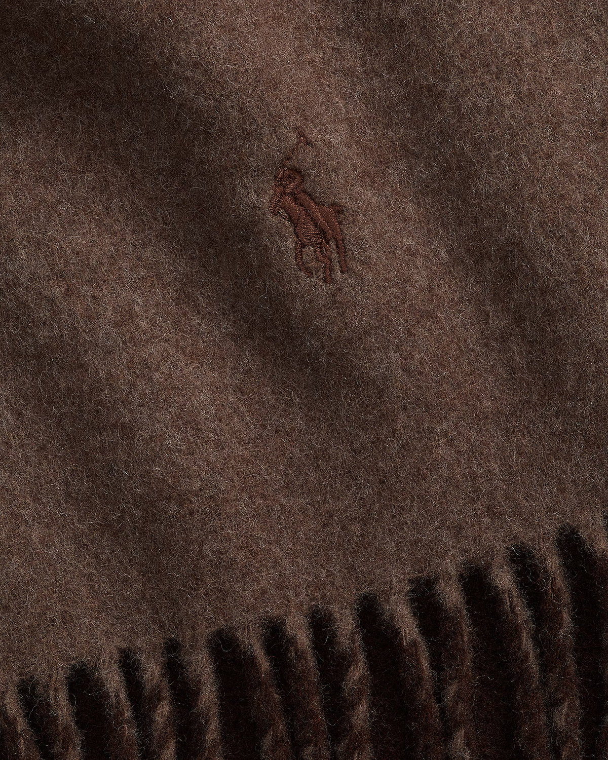 Polo Ralph Lauren naisten huivi Fringe Trim Wool Scarf, tummanruskea