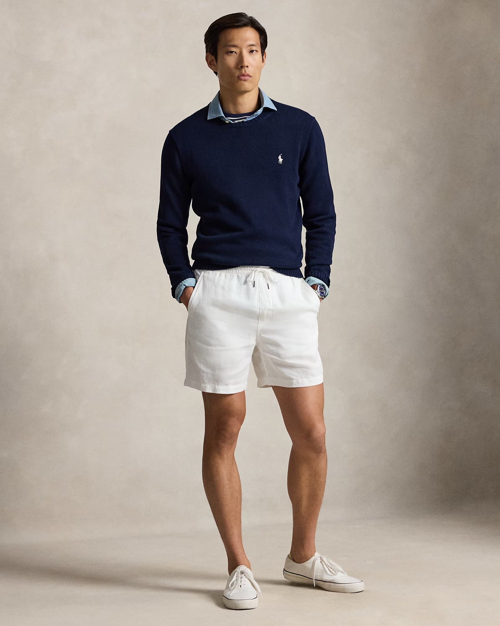 Polo Ralph Lauren miesten neulepusero Cotton Crewneck Sweater, tummansininen