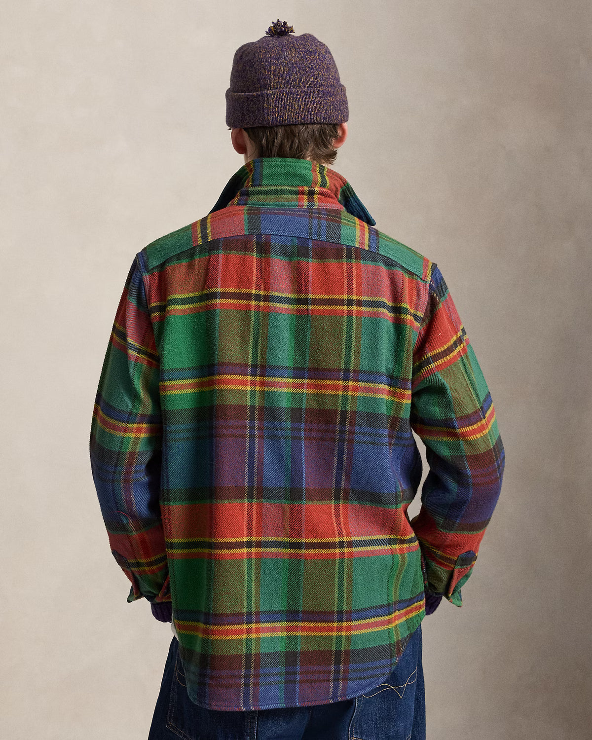 Polo Ralph Lauren miesten paitatakki Patchwork Plaid Flannel Overshirt, monivärinen ruutu