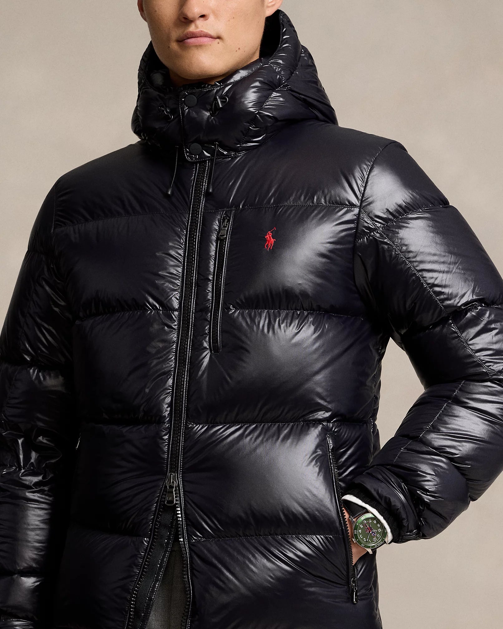 Polo Ralph Lauren Miesten Untuvatakki, THE GORHAM GLOSSED DOWN JACKET Musta