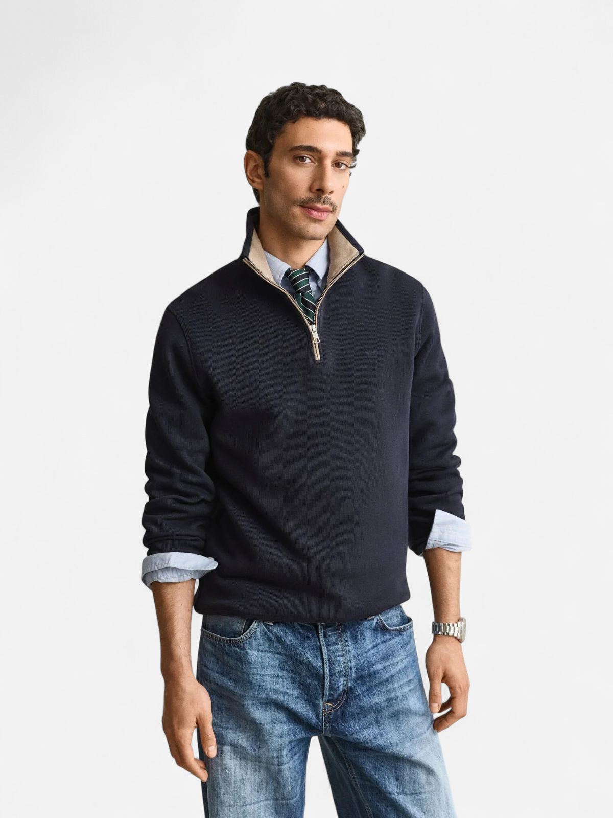 SACKER RIB HALF ZIP TUMMANSININEN - Kekäle.fi