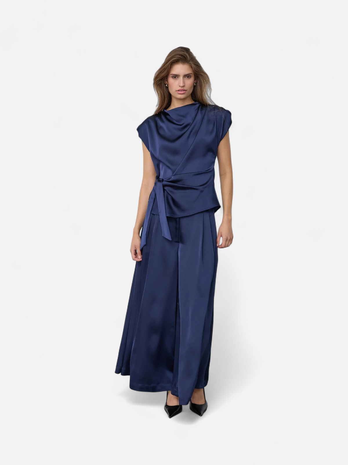 Co’Couture naisten toppi SafiraCC Pleat Top, tummansininen - Kekäle.fi