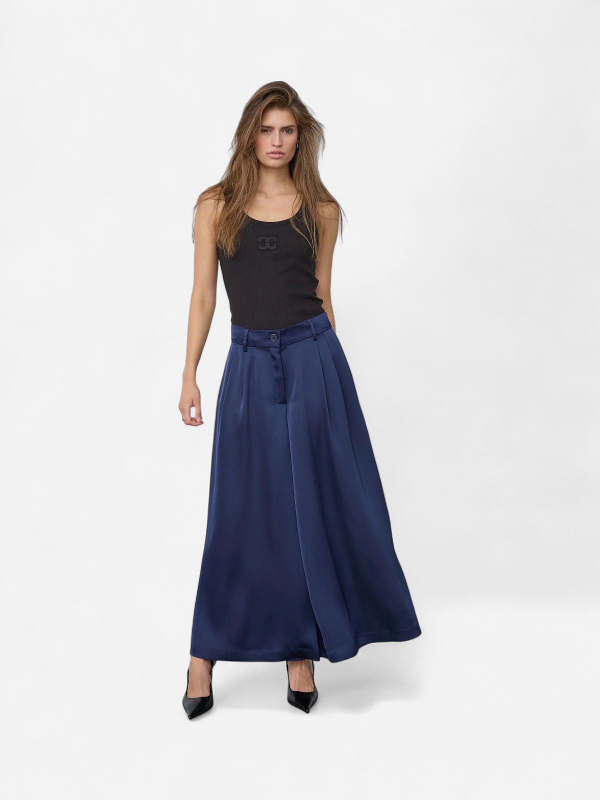 Co’Couture naisten kangashousut SafiraCC Skirt Pant, tummansininen - Kekäle.fi