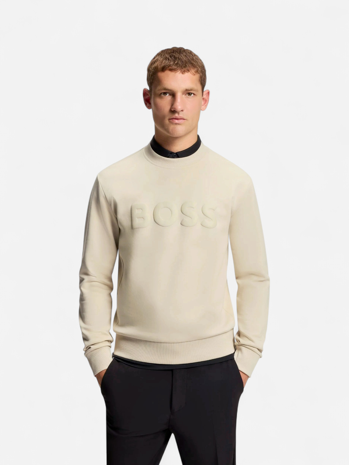 Hugo Boss miesten collegepaita Salbo Sweatshirt, hiekka - Kekäle.fi
