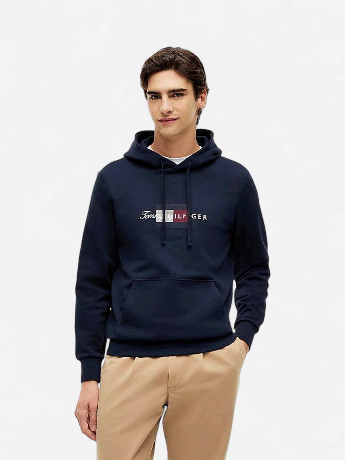 SCRIPT FLAG HOODIE TUMMANSININEN - Kekäle.fi