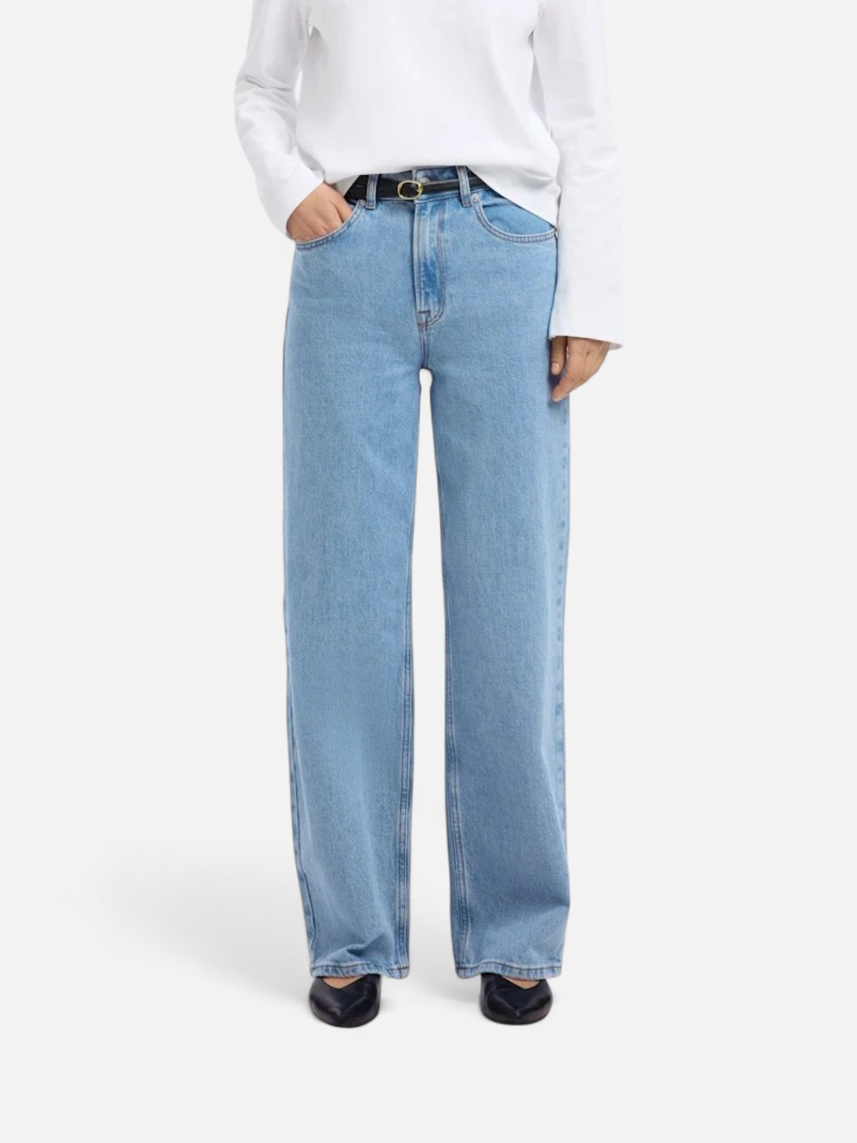 Selected Femme naisten farkut, SLFALICE HW WIDE LONG LIG BLU JEANS Indigo - Kekäle.fi