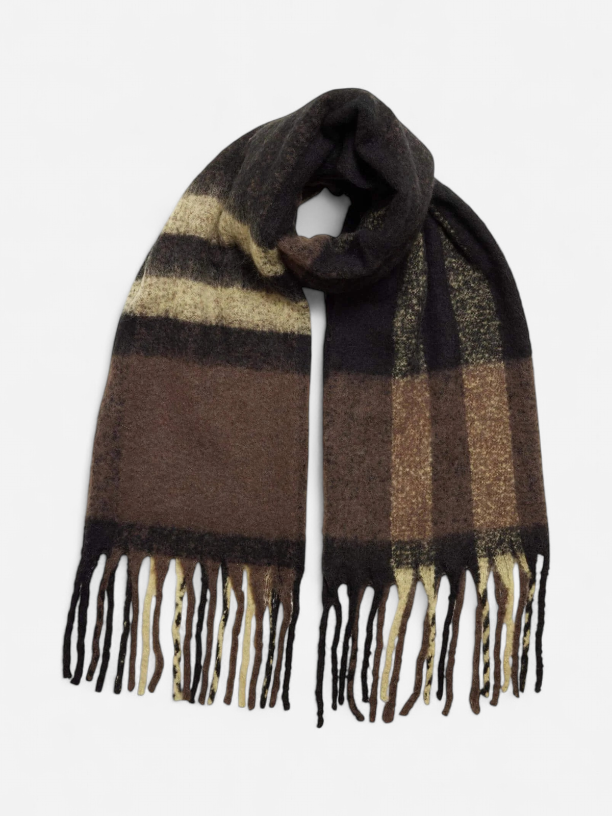 Selected Femme Naisten Huivi, SLFTALLY NEW CHECK SCARF Ruskea Kuosi - Kekäle.fi