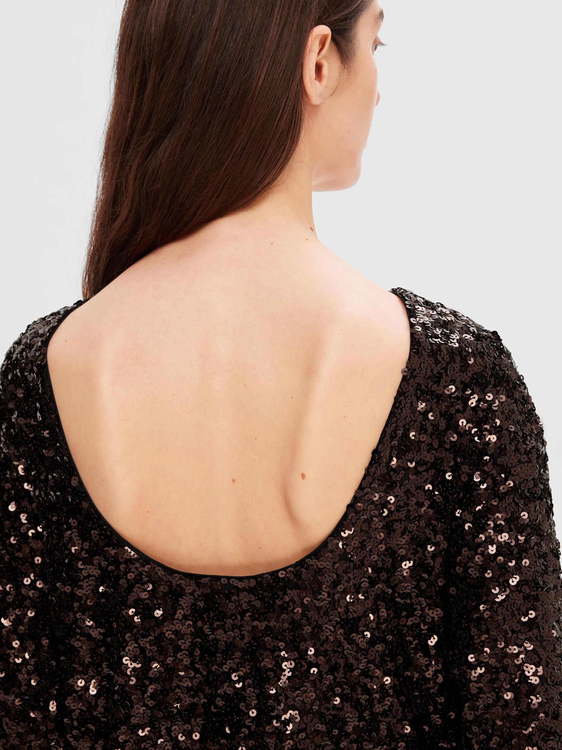 selected-femme-naisten-mekko-ad-slfmallie-ss-short-sequins-dress-sus-tummanruskea-4