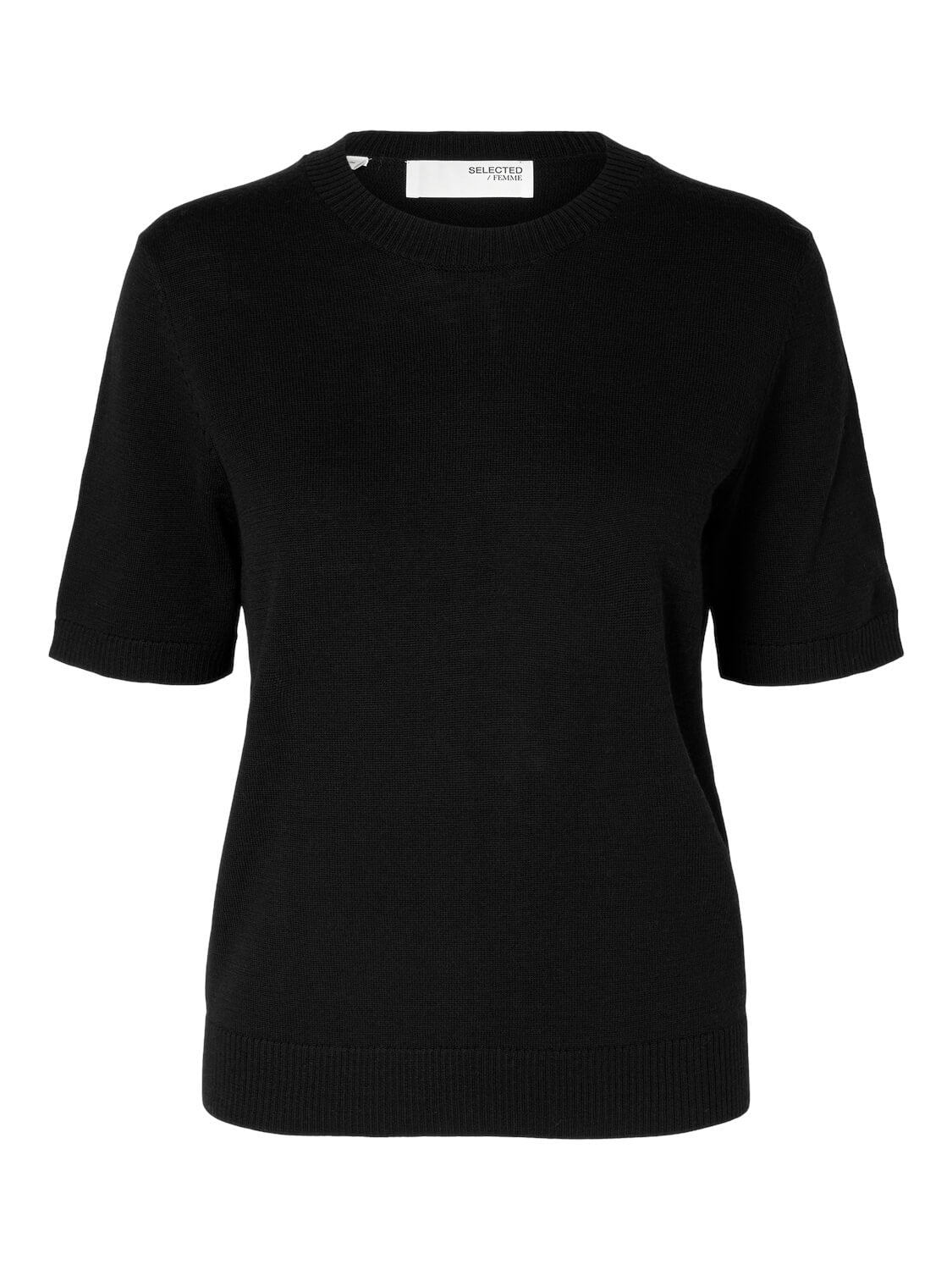 selected-femme-naisten-neule-slfhella-ss-knit-o-neck-musta-1