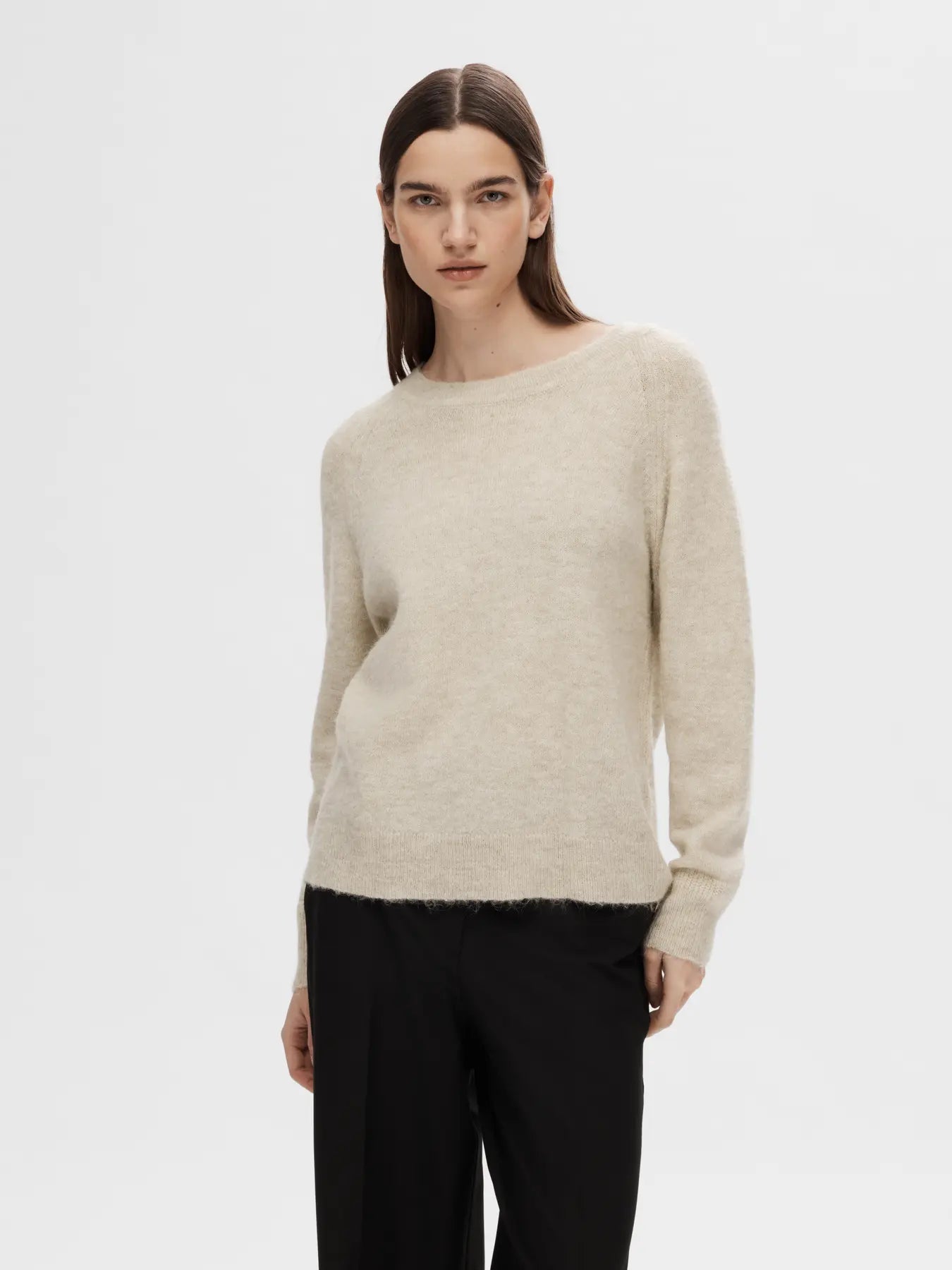 selected-femme-naisten-neulepaita-lulu-ls-knit-o-neck-birch-melange-1