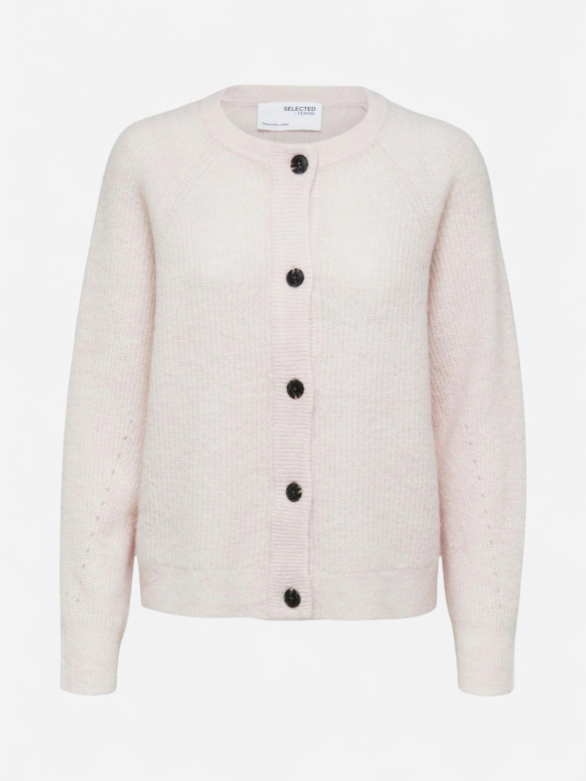 Selected Femme, Naisten Neuletakki, Lulu LS Knit Short Cardigan Vaaleanpunainen - Kekäle.fi