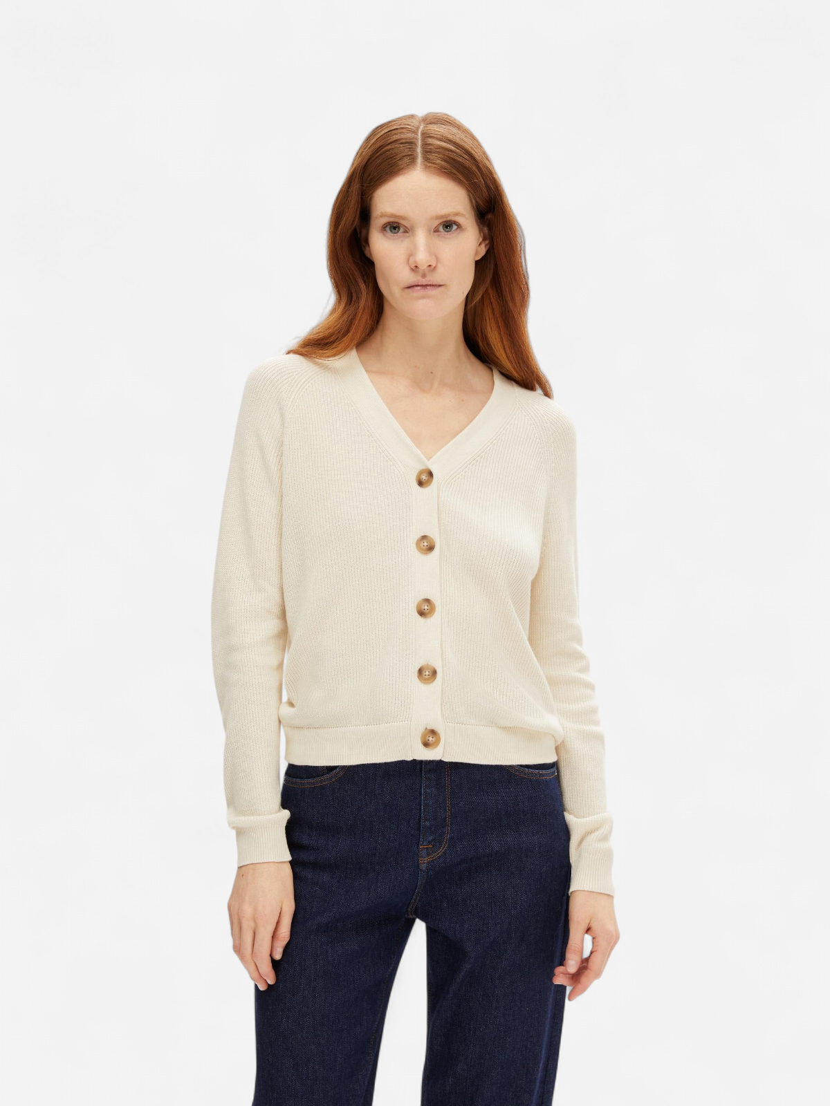 Selected Femme naisten neuletakki, SLFELINNA LS KNIT CARDIGAN Luonnonvalkoinen - Kekäle.fi