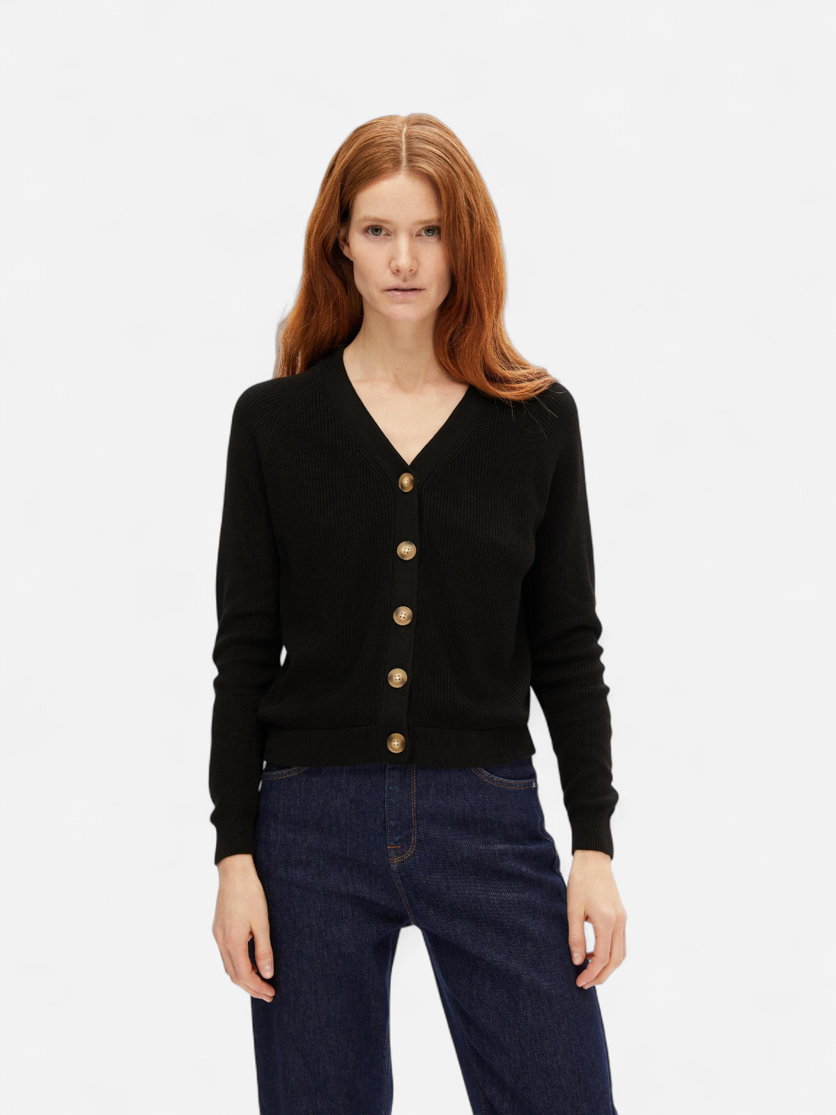 Selected Femme naisten neuletakki, SLFELINNA LS KNIT CARDIGAN Musta - Kekäle.fi