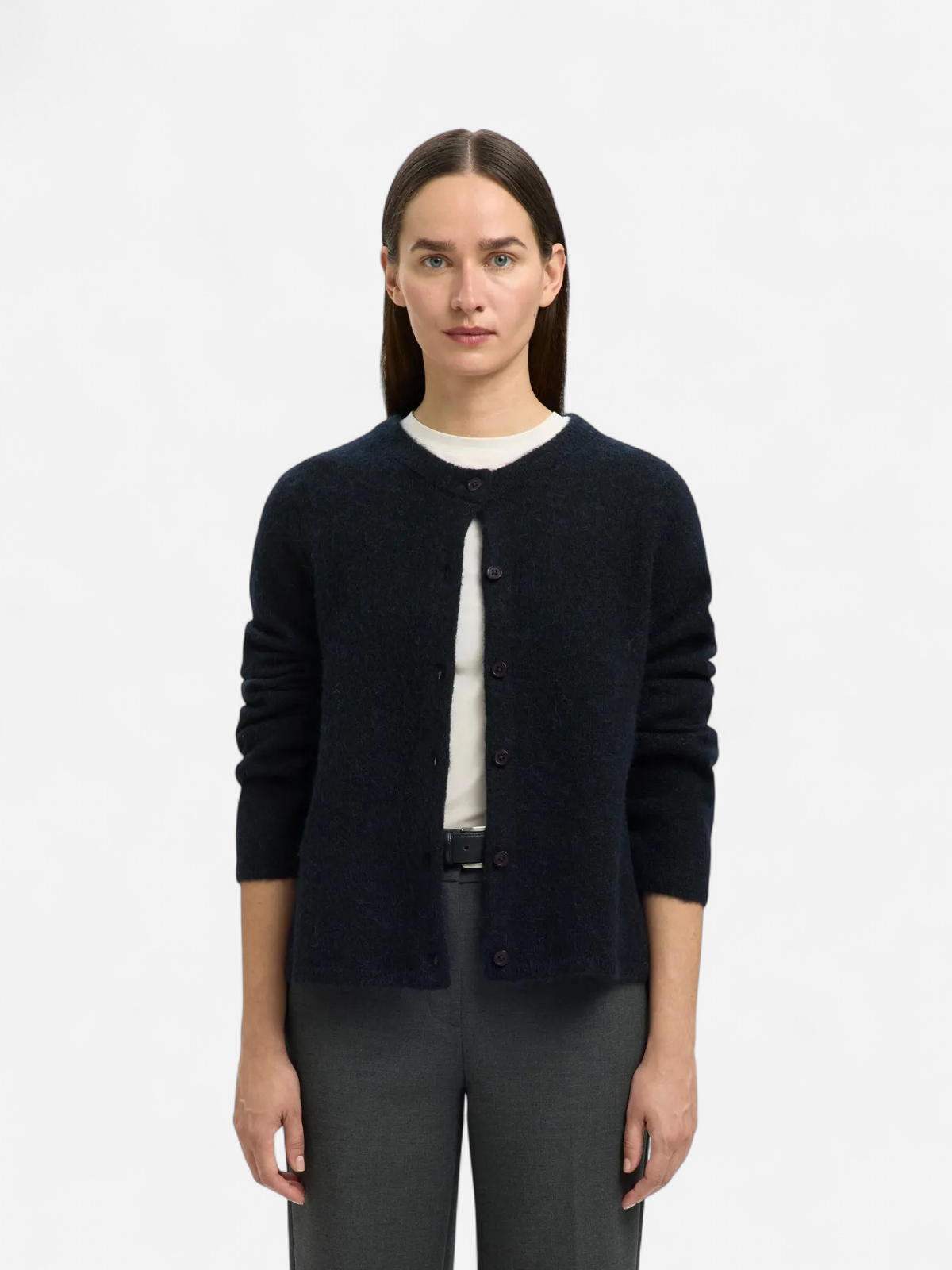 Selected Femme naisten neuletakki, SLFLULU NEW LS KNIT CARDIGAN Dark Sapphire Melange - Kekäle.fi