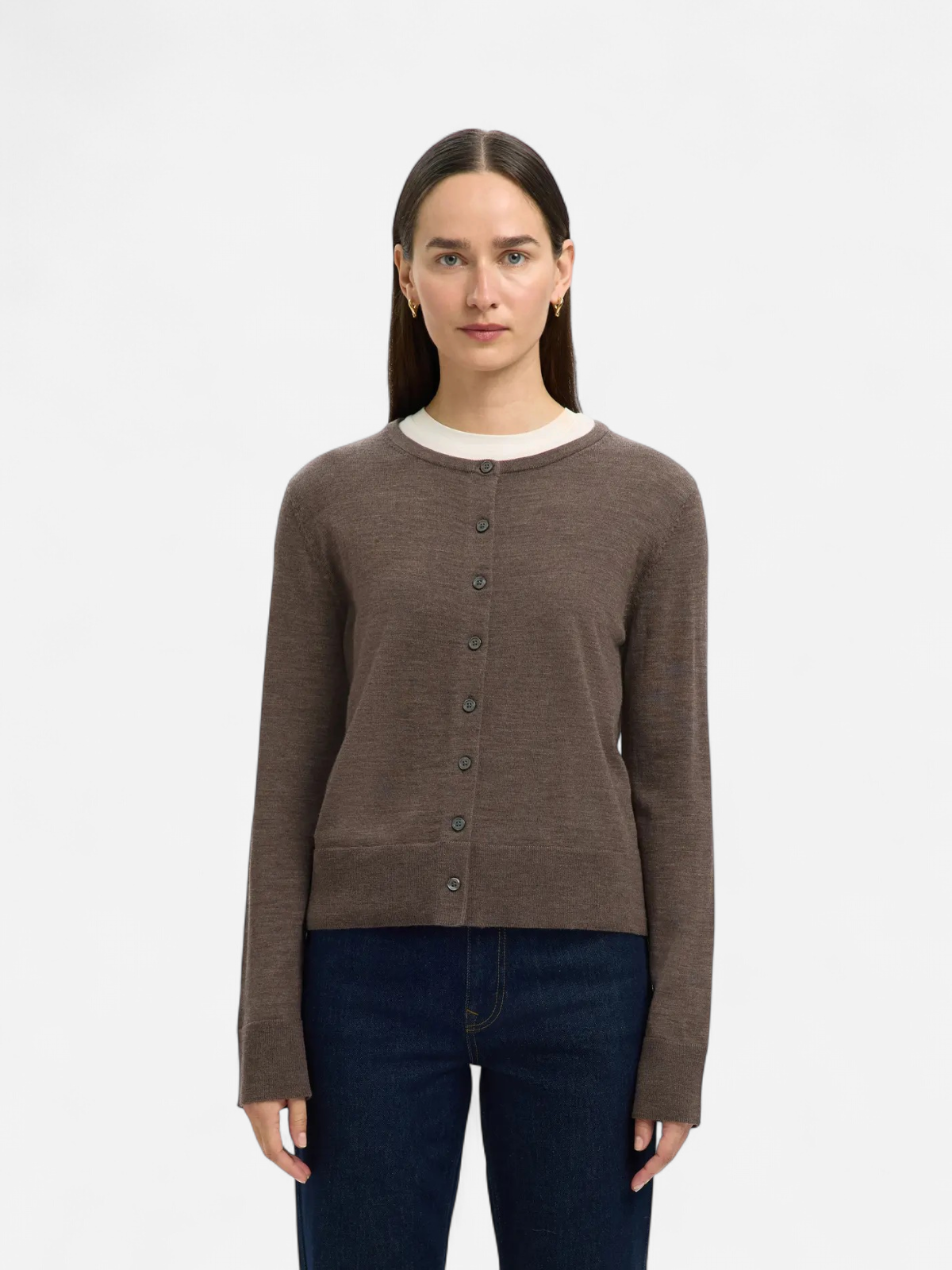 Selected Femme Naisten Neuletakki, SLFThea LS Knit Merino Cardigan Noos Delicioso - Kekäle.fi