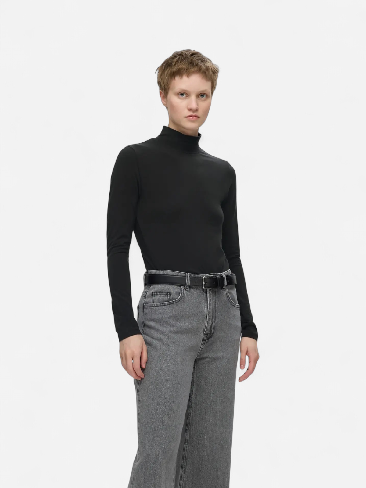 Selected Femme Naisten Paita, SLFMANJA LS HIGH NECK NOOS Black - Kekäle.fi
