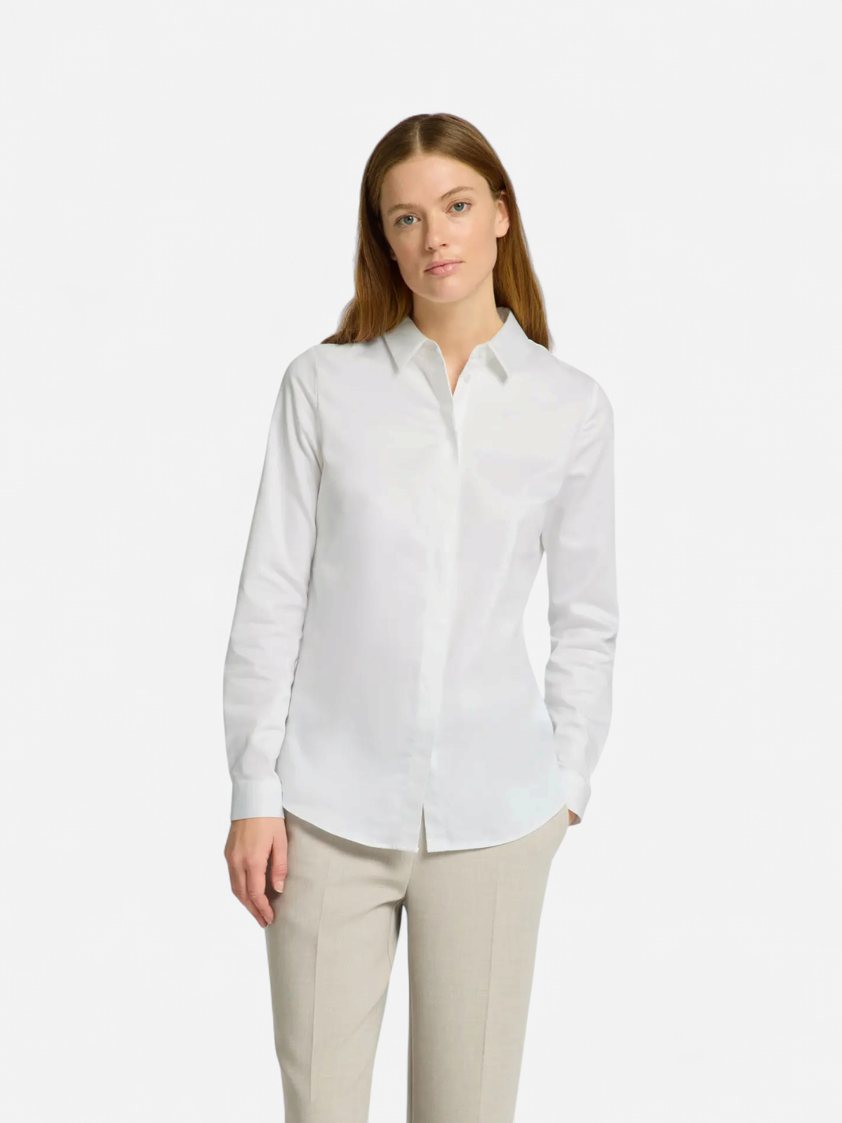 Selected Femme naisten paitapusero, SLFROMIE LS FITTED SHIRT Bright White - Kekäle.fi