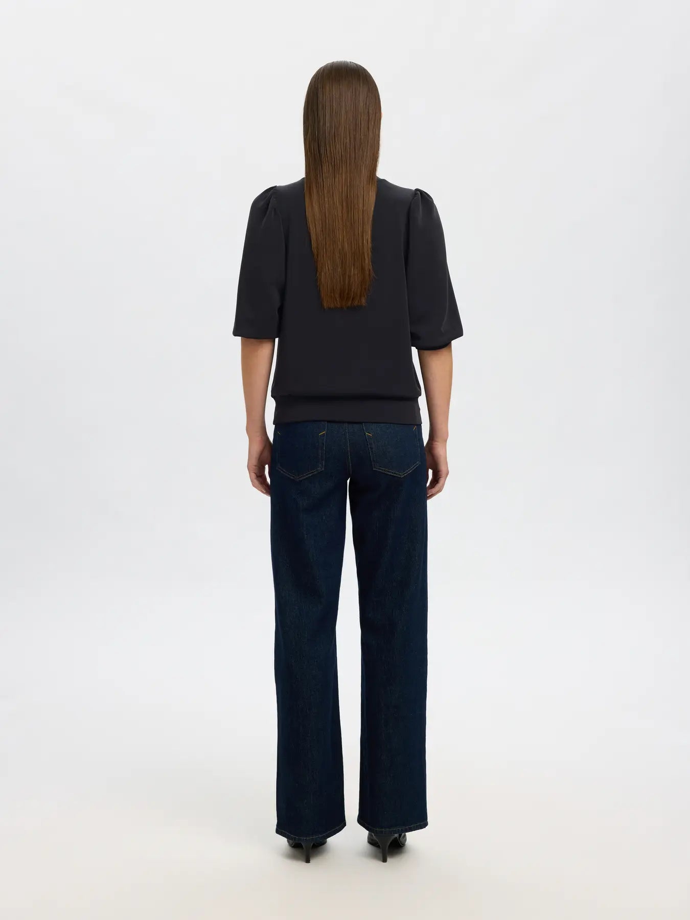 selected-femme-naisten-pusero-slftenny-3-4-sweat-top-noos-black-2