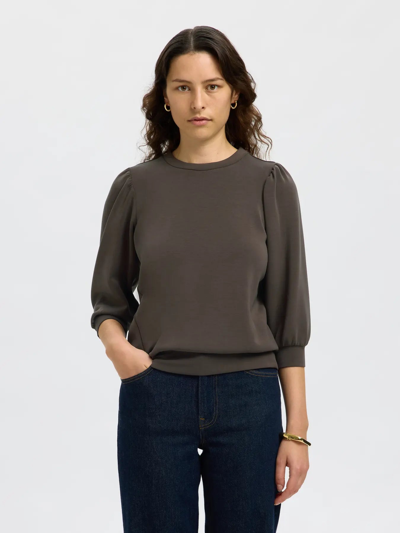 selected-femme-naisten-pusero-slftenny-3-4-sweat-top-noos-delicioso-1