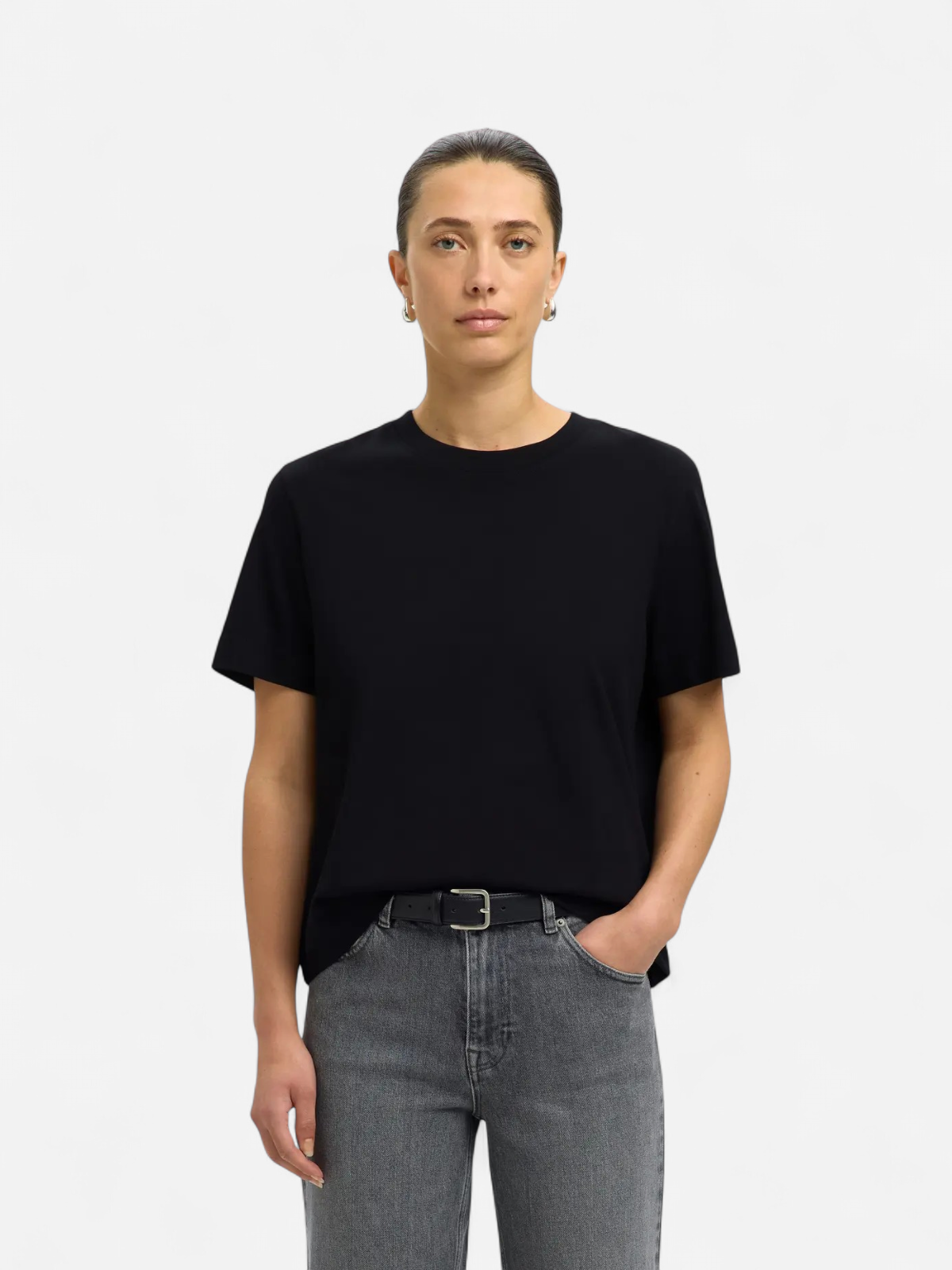 Selected Femme Naisten T-Paita, SLFESSENTIAL SS BOXY TEE NOOS Black - Kekäle.fi