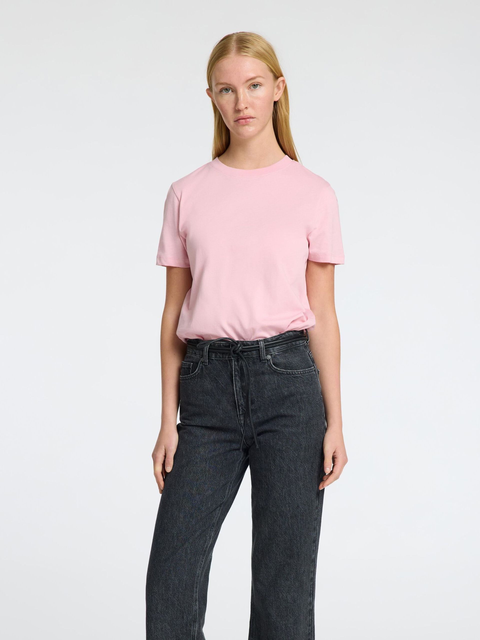 selected-femme-t-paita-slfmyessential-ss-o-neck-tee-vaaleanpunainen-1