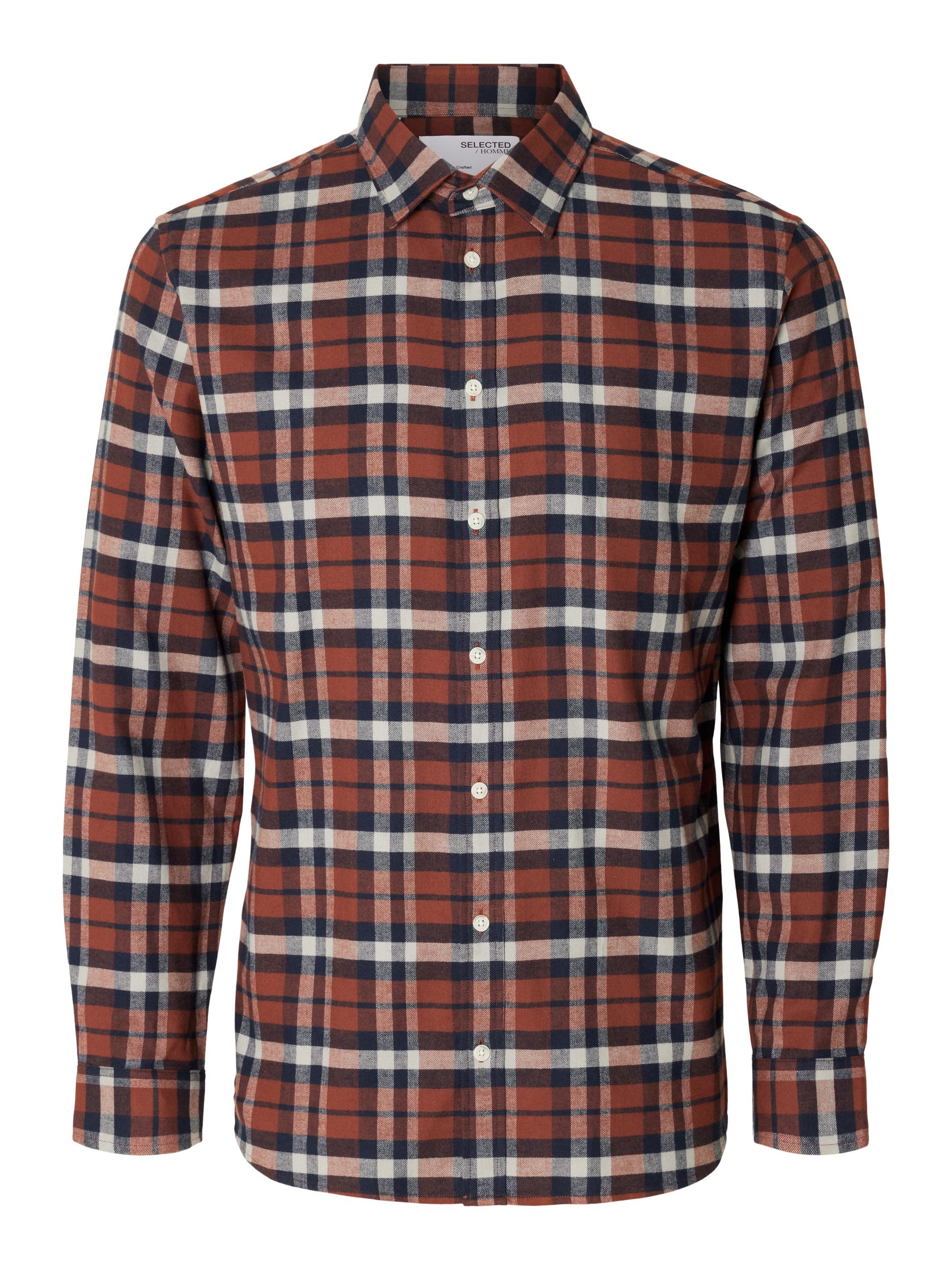 selected-flanelipaita-slim-oven-flannel-shirt-oranssiruutu-3