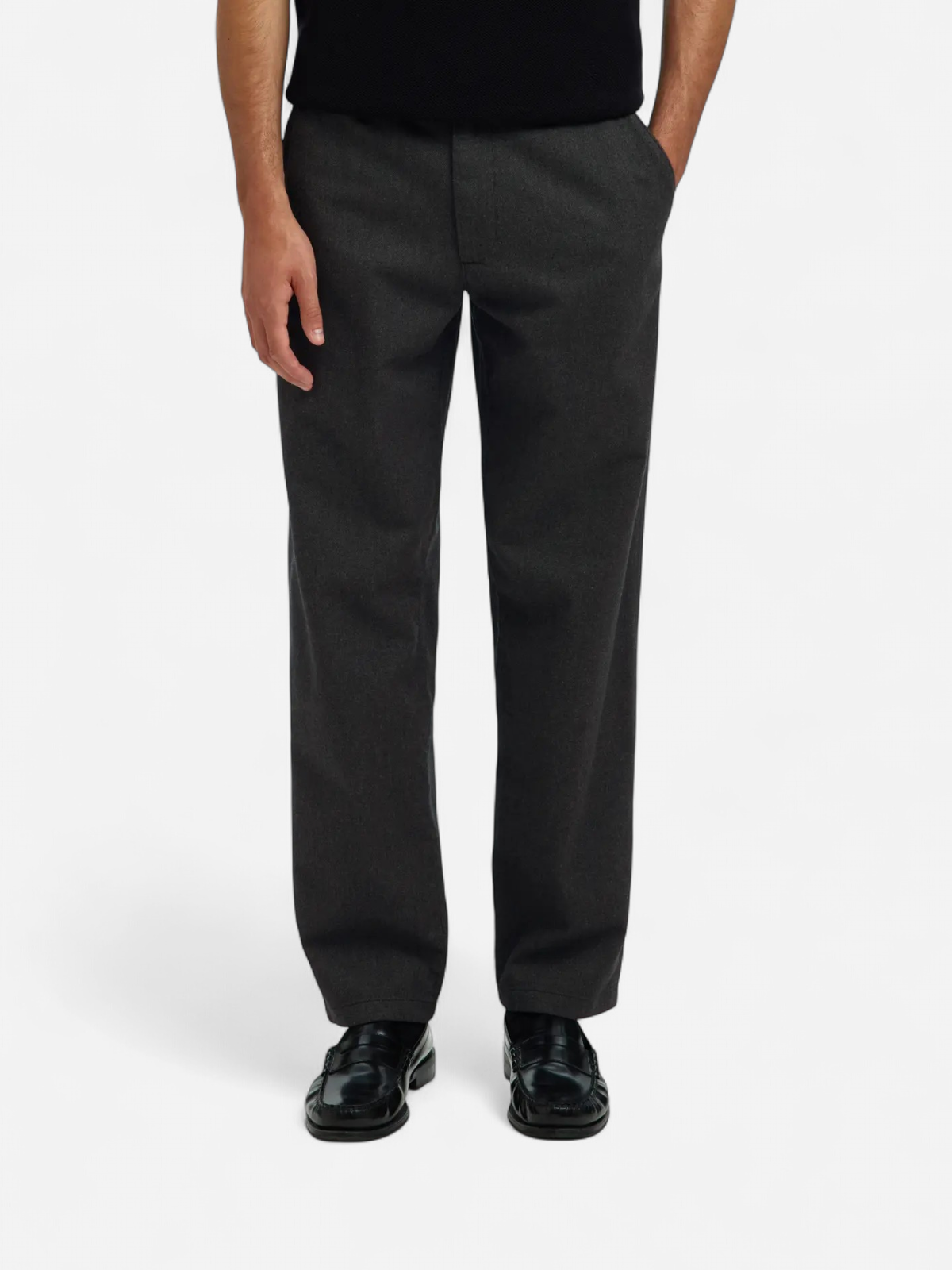 Selected housut, MILES BRUSHED PANTS Dark Grey Structure - Kekäle.fi