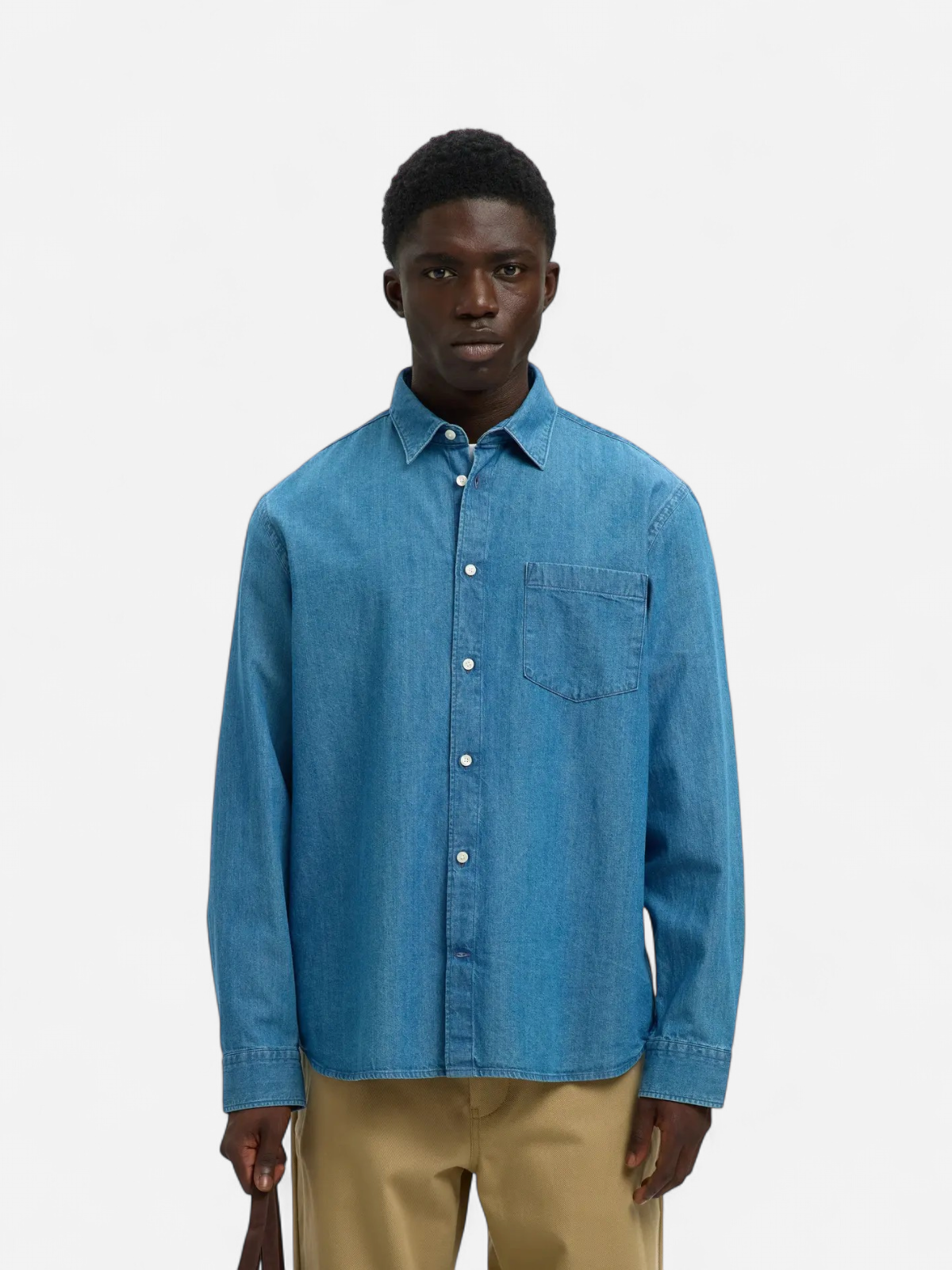 Selected miesten farkkupaita, REG CARLO DENIM LS SHIRT Medium Blue Denim - Kekäle.fi