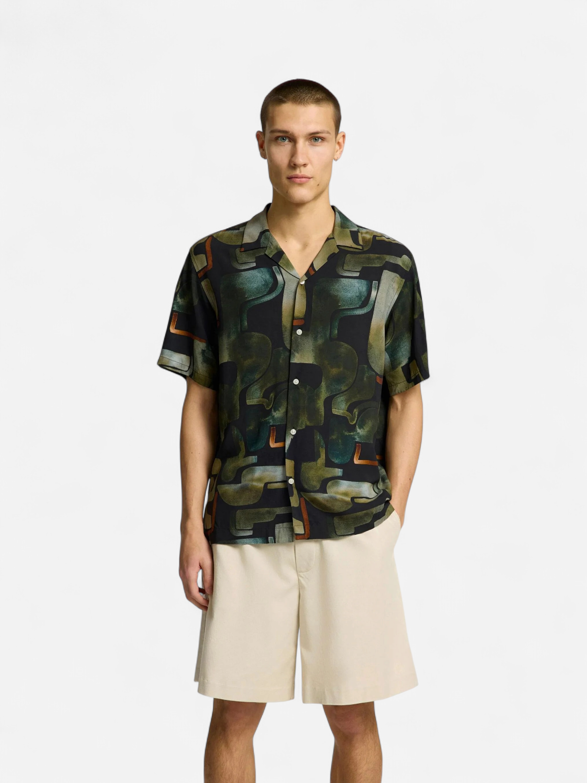 Selected miesten kauluspaita, RELAX VERO SHIRT AOP Kuosi, Vihreä - Kekäle.fi
