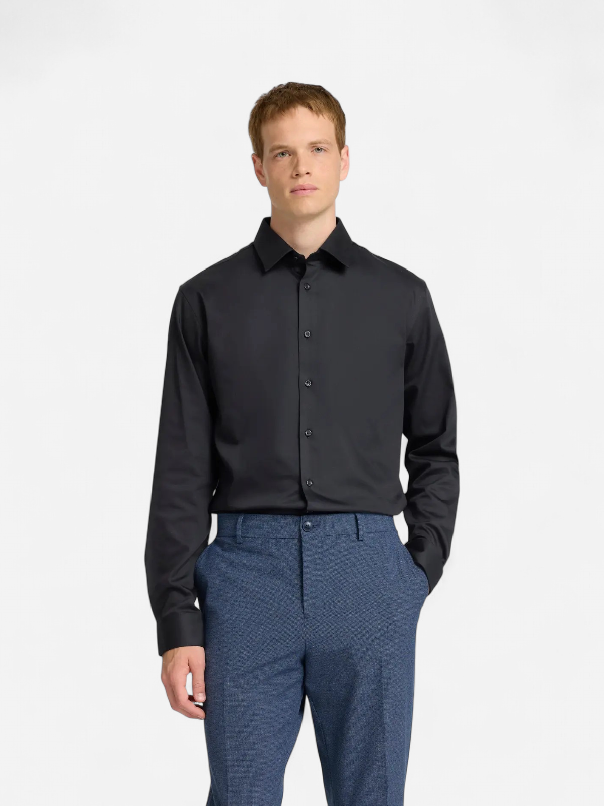 Selected Miesten Kauluspaita, SLIM PERFORMANCE SHIRT NOS Black - Kekäle.fi