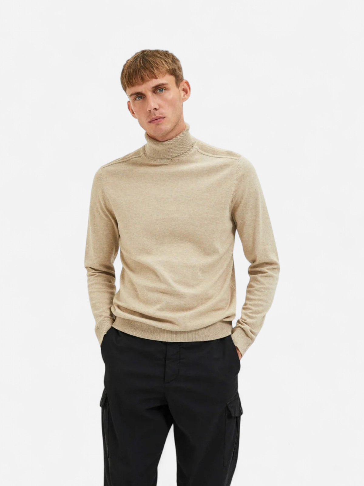 Selected, Miesten Pooloneule, Berg Roll Neck Black - Kekäle.fi