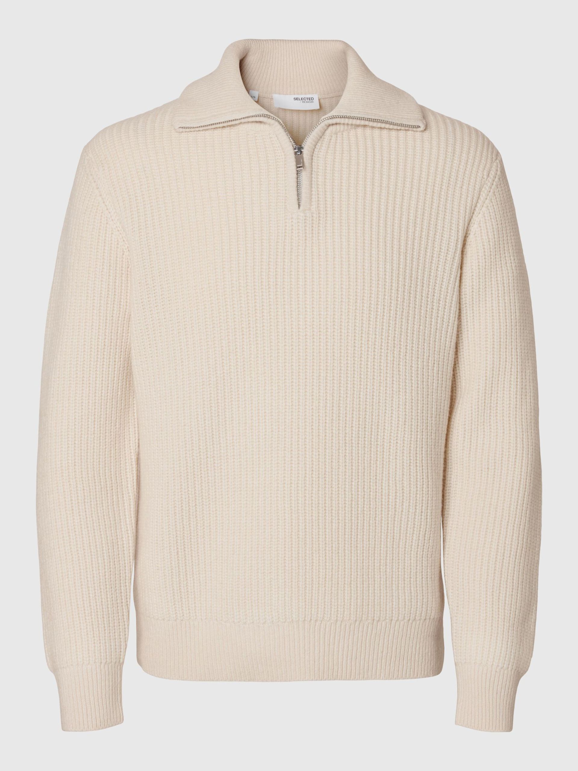 selected-miesten-neulepusero-land-ls-knit-halfzip-luonnonvalkoinen-3