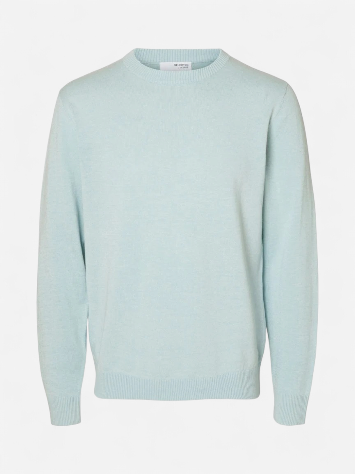 Selected miesten neulepusero, MATTIS LS KNIT SUN CREW Turkoosinsininen - Kekäle.fi