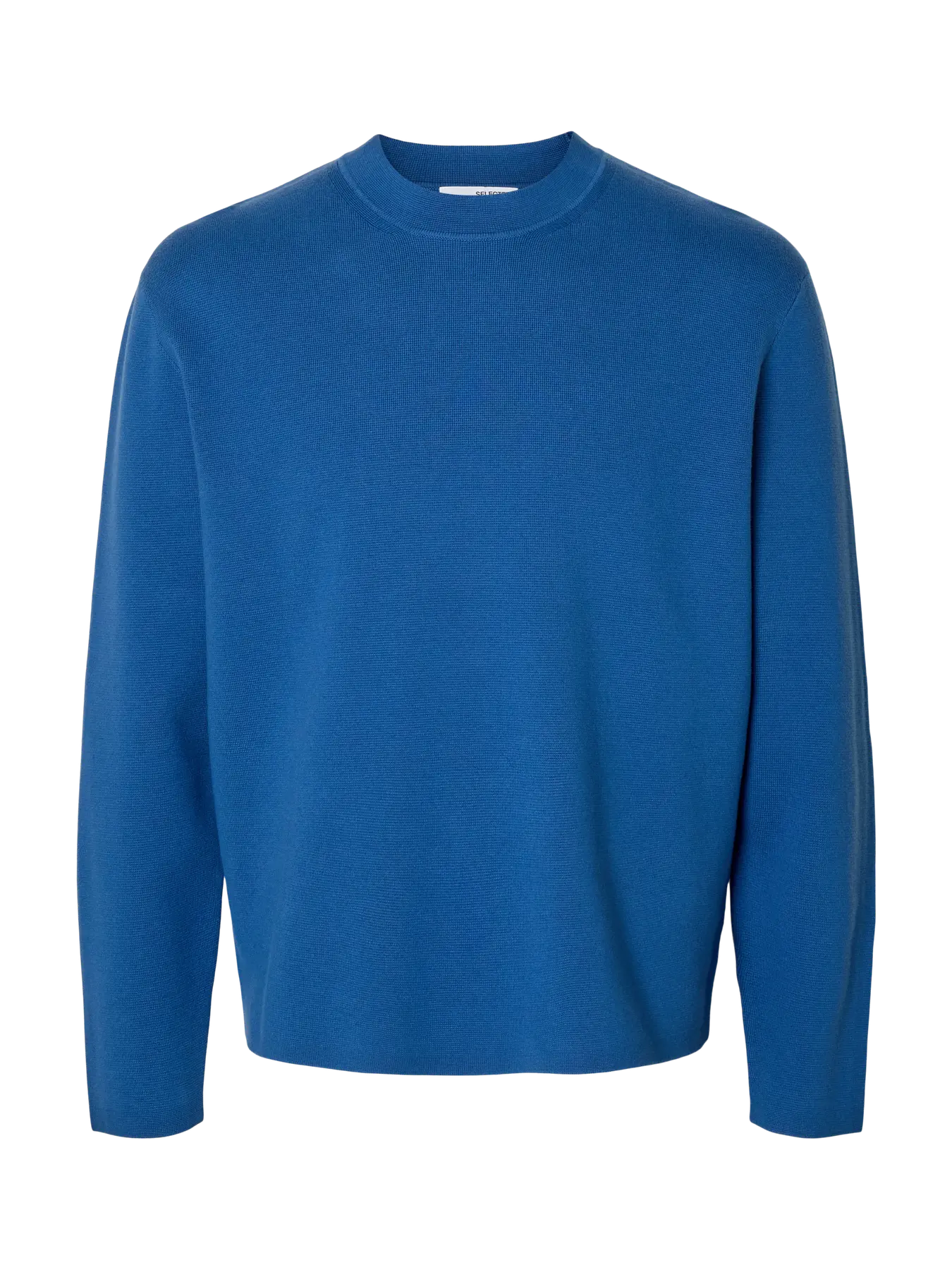 selected-miesten-neulepusero-mike-ls-knit-relaxed-mock-neck-set-sail-3