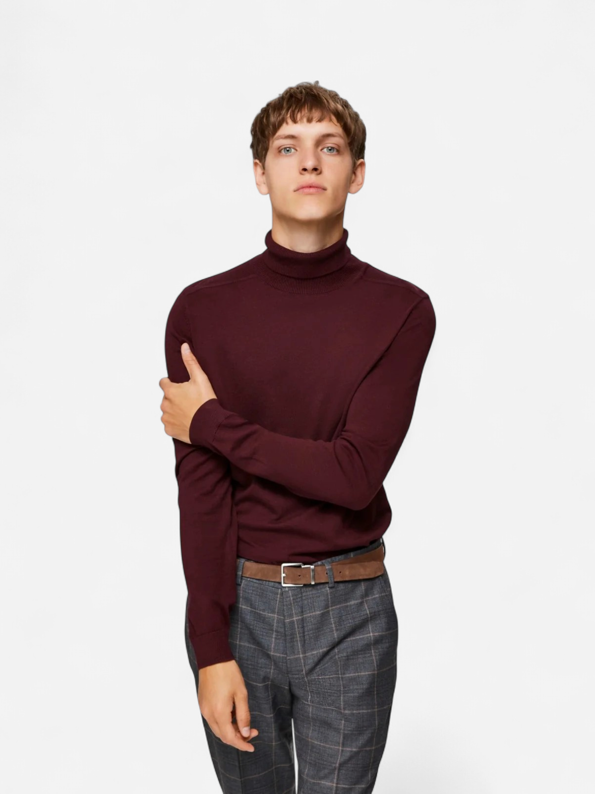 Selected, Miesten Pooloneule, Berg Roll Neck Viininpunainen - Kekäle.fi