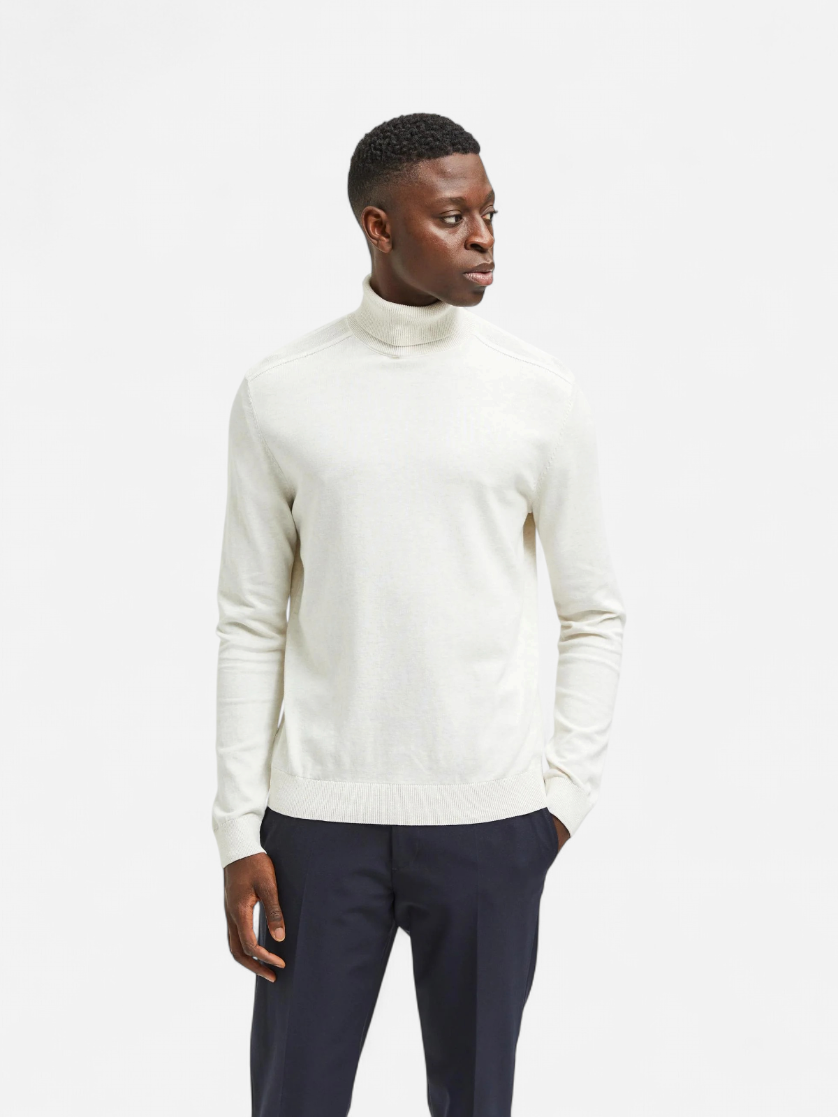 Selected, Miesten Pooloneule, Berg Roll Neck Valkoinen - Kekäle.fi