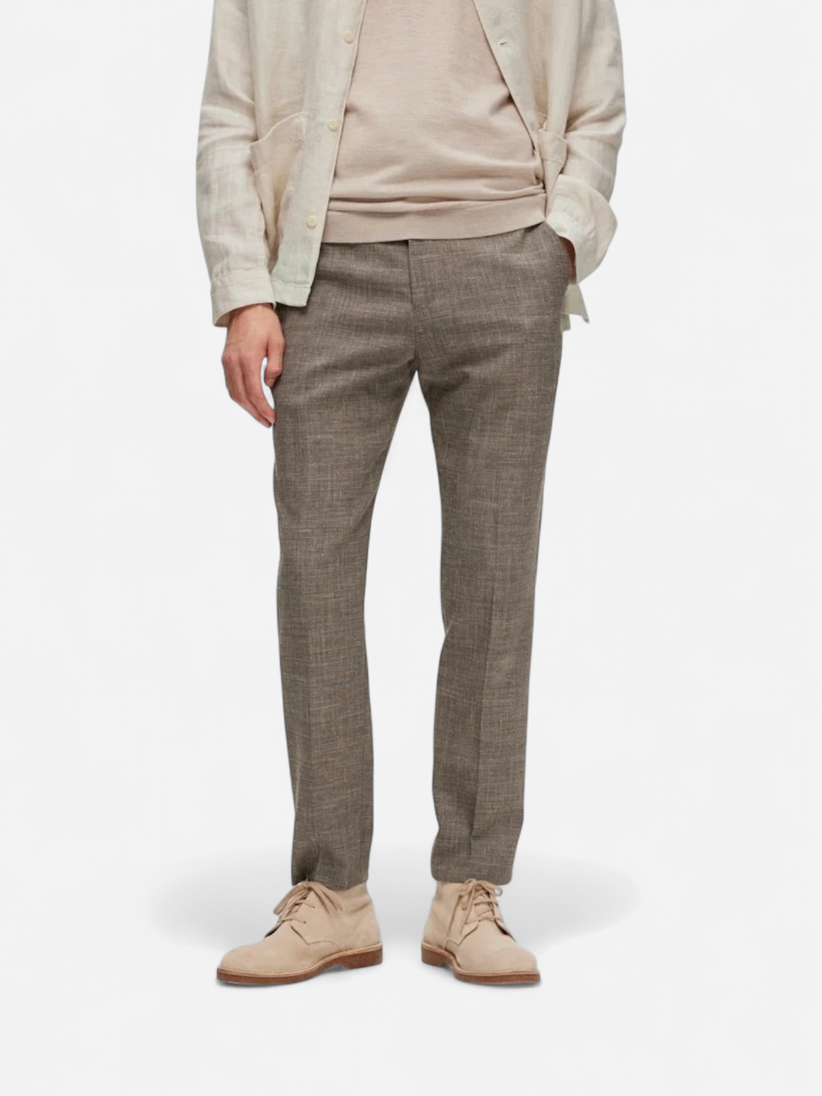 Selected pellavahousut, OASIS LINEN TROUSER Keskiruskea - Kekäle.fi