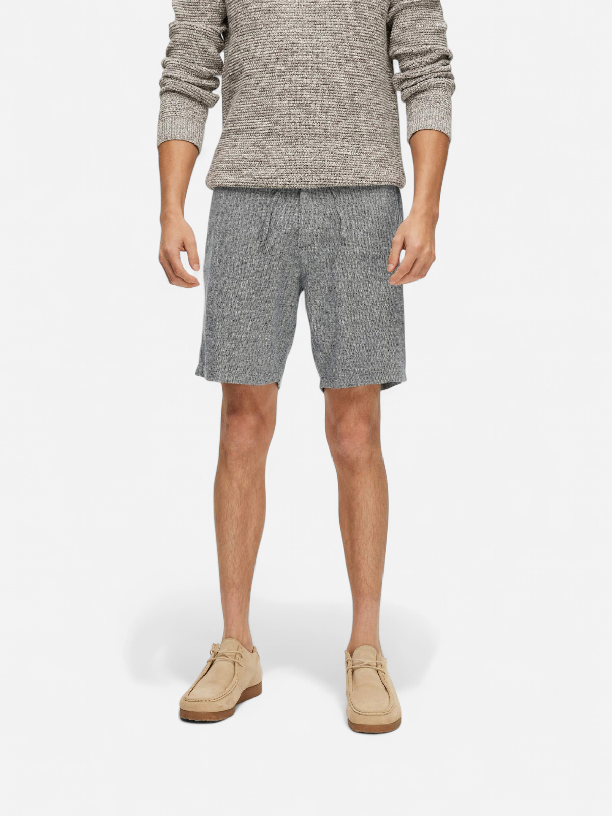 Selected shortsit, COMFORT BRODY LINEN SHORTS Sininen Kuosi - Kekäle.fi