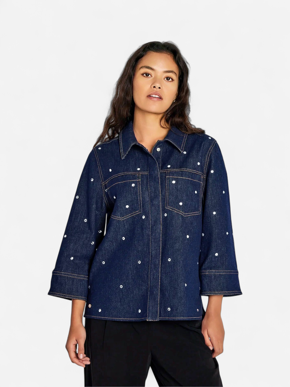 Philosophy Blues Original naisten farkkupaita Shine Denim Shirt, tummansininen - Kekäle.fi