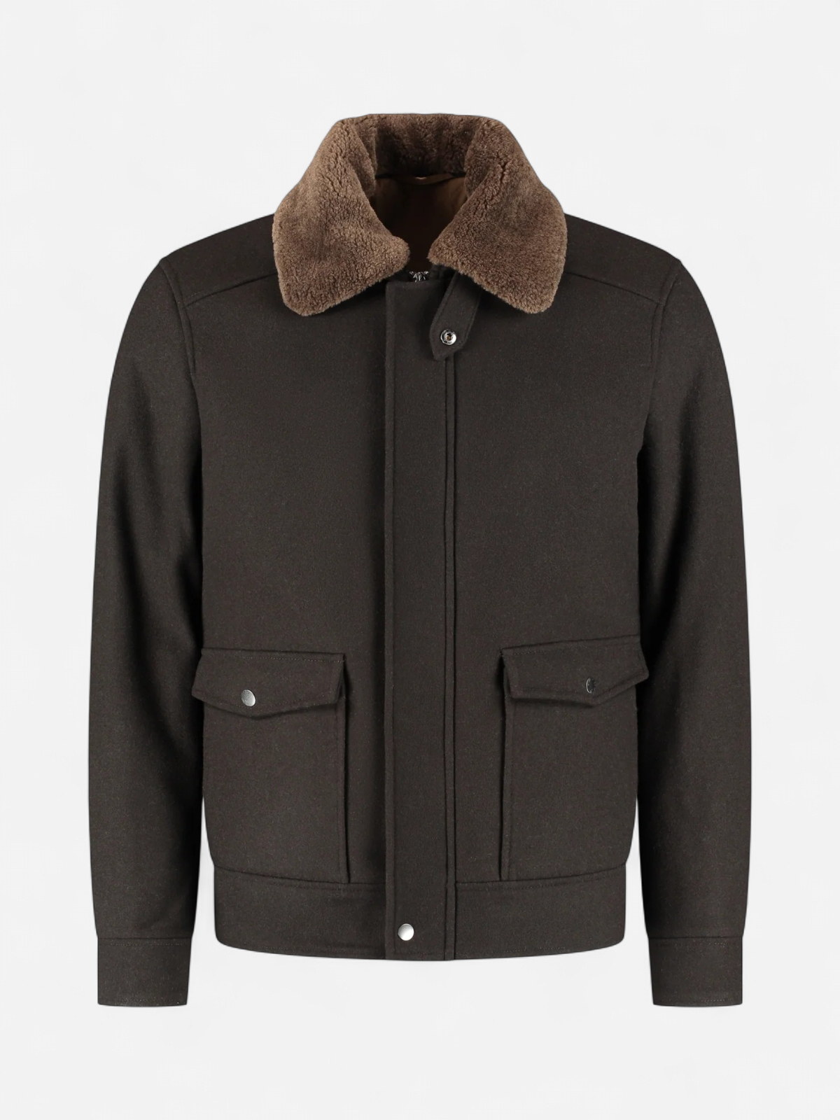 Born with Appetite miesten kevyt takki Short Jacket With Teddy Collar Woollook, tummanruskea - Kekäle.fi