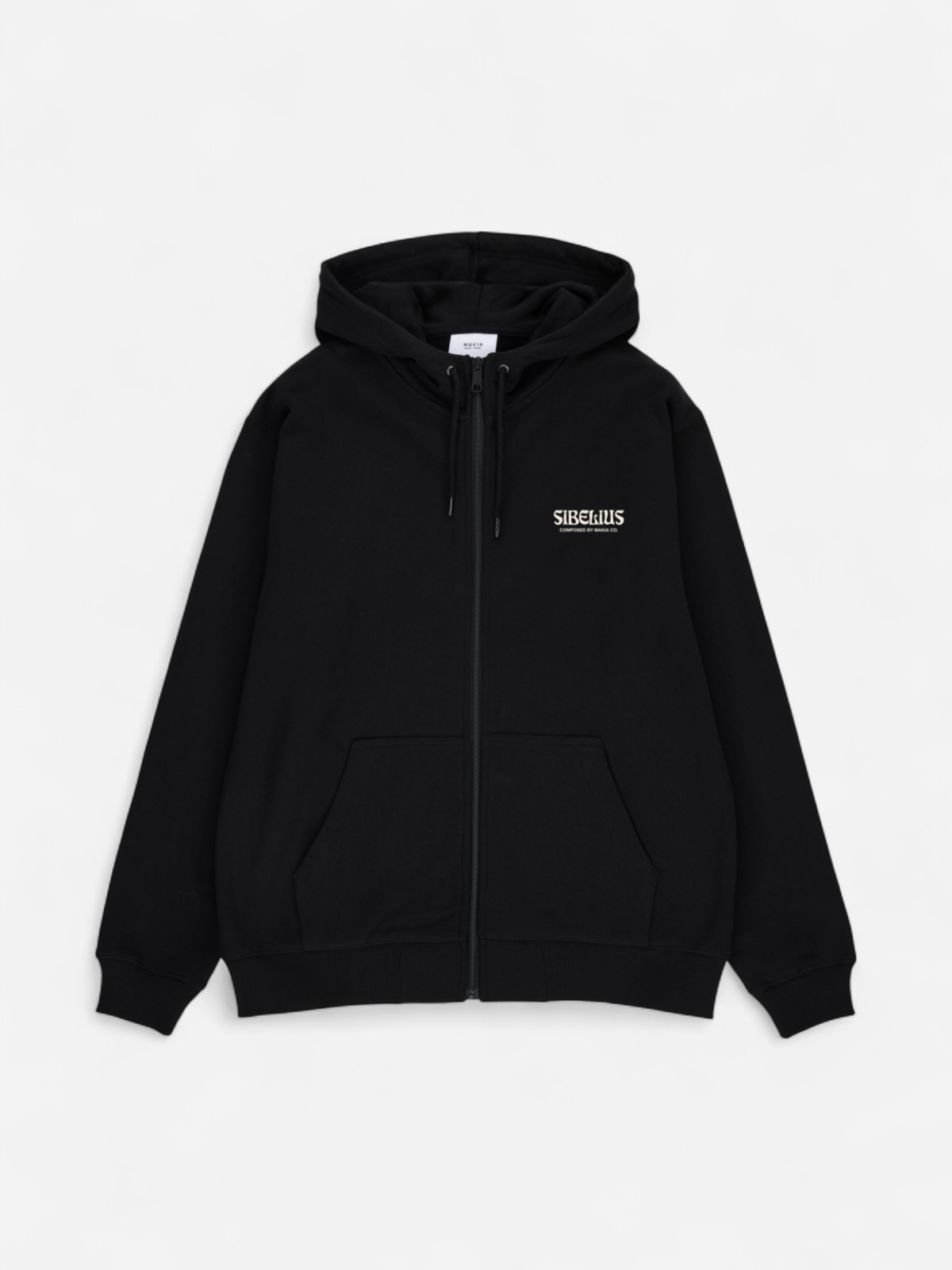 SIBELIUS SILENCE ZIP HOODED SWEATSHIRT MUSTA - Kekäle.fi