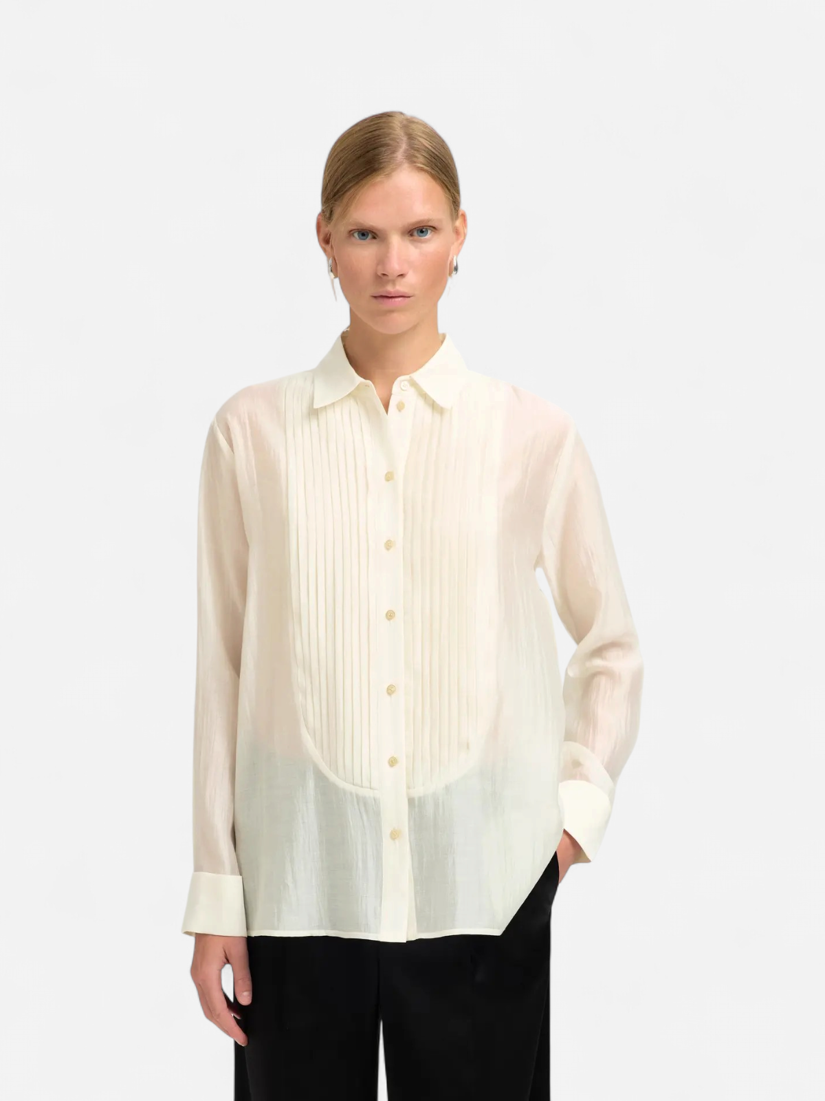 Selected Femme naisten paitapusero SLFIRIS RELAXED LS SHIRT B, Angora - Kekäle.fi