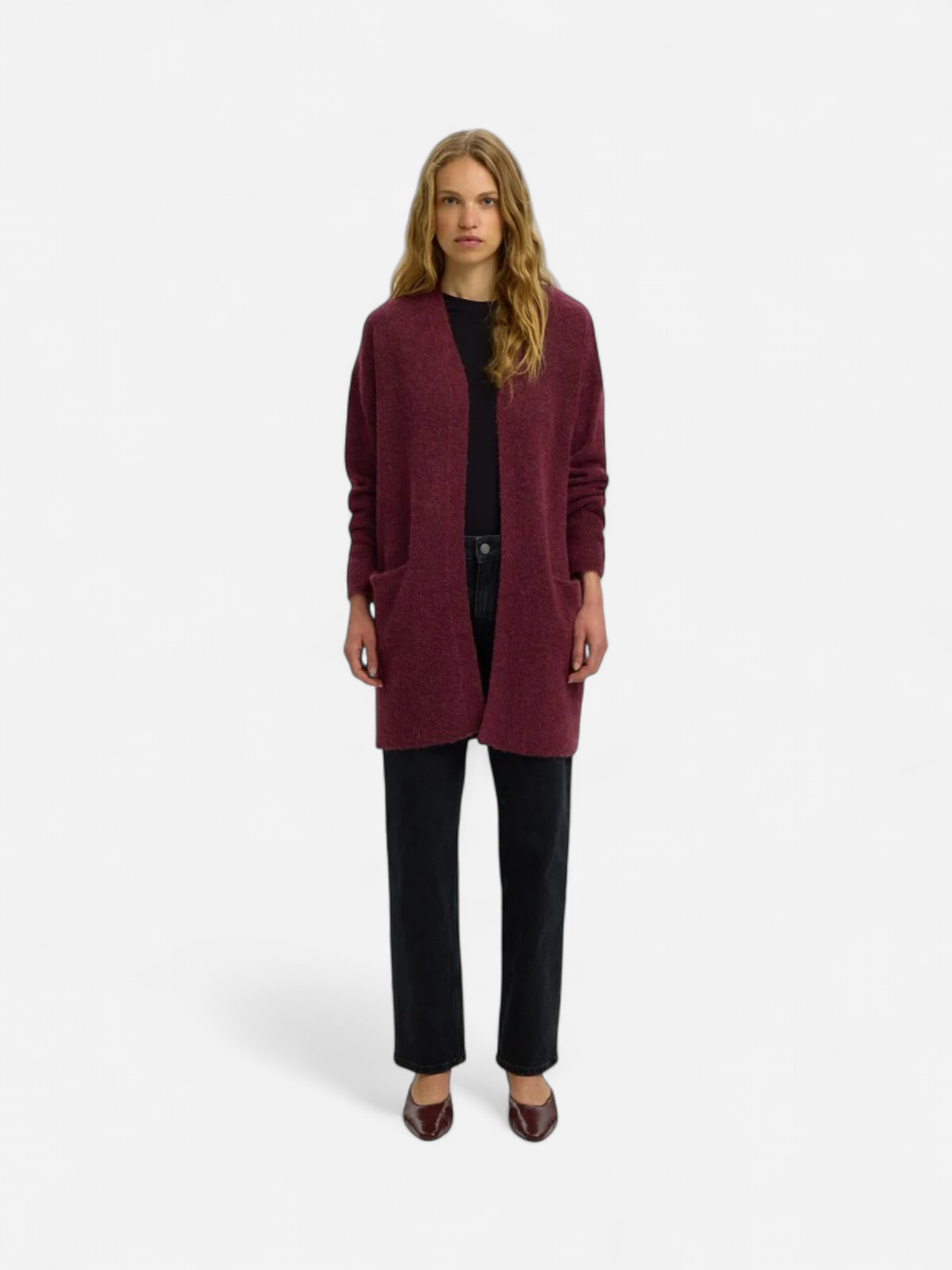SLFLULU NEW LS KNIT LONG CARDIGAN B NOOS TAWNY PORT - Kekäle.fi
