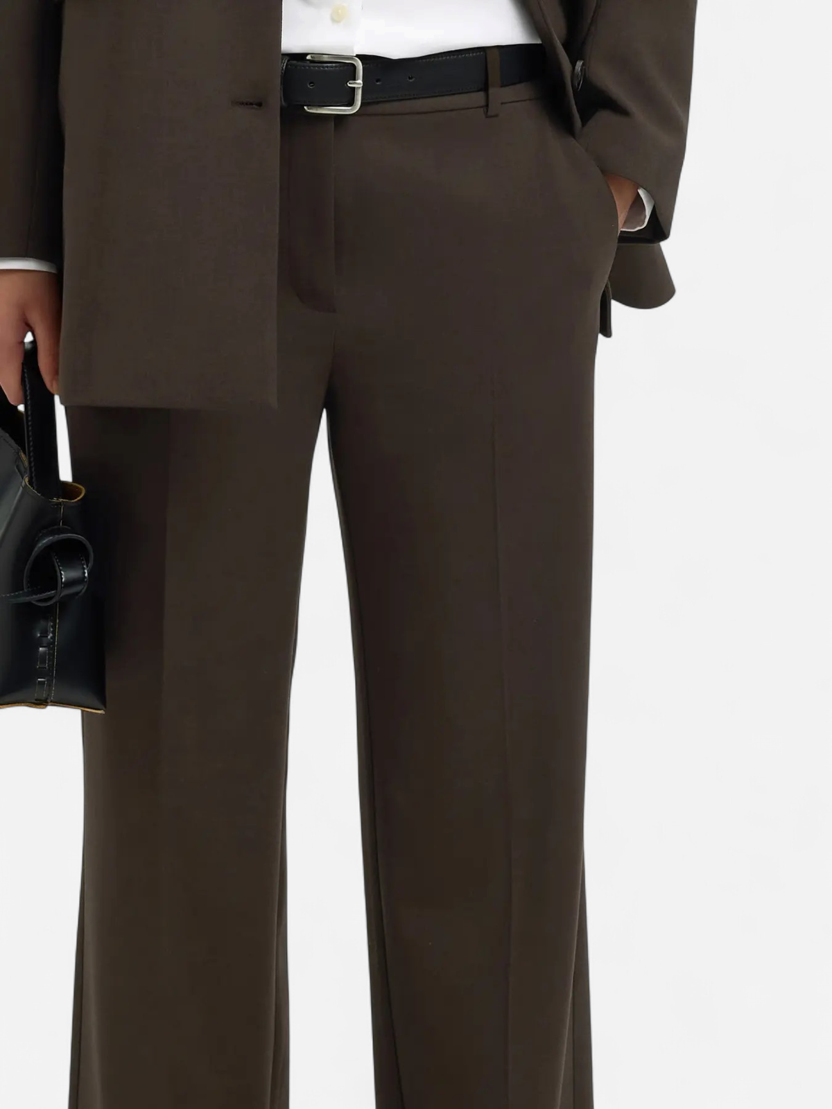 Selected Femme naisten housut SLFRITA MW WIDE PANT MEL NOOS, Delicioso melange - Kekäle.fi